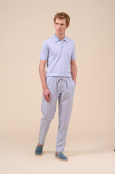 Bonifacio pantaloni a righe in lino