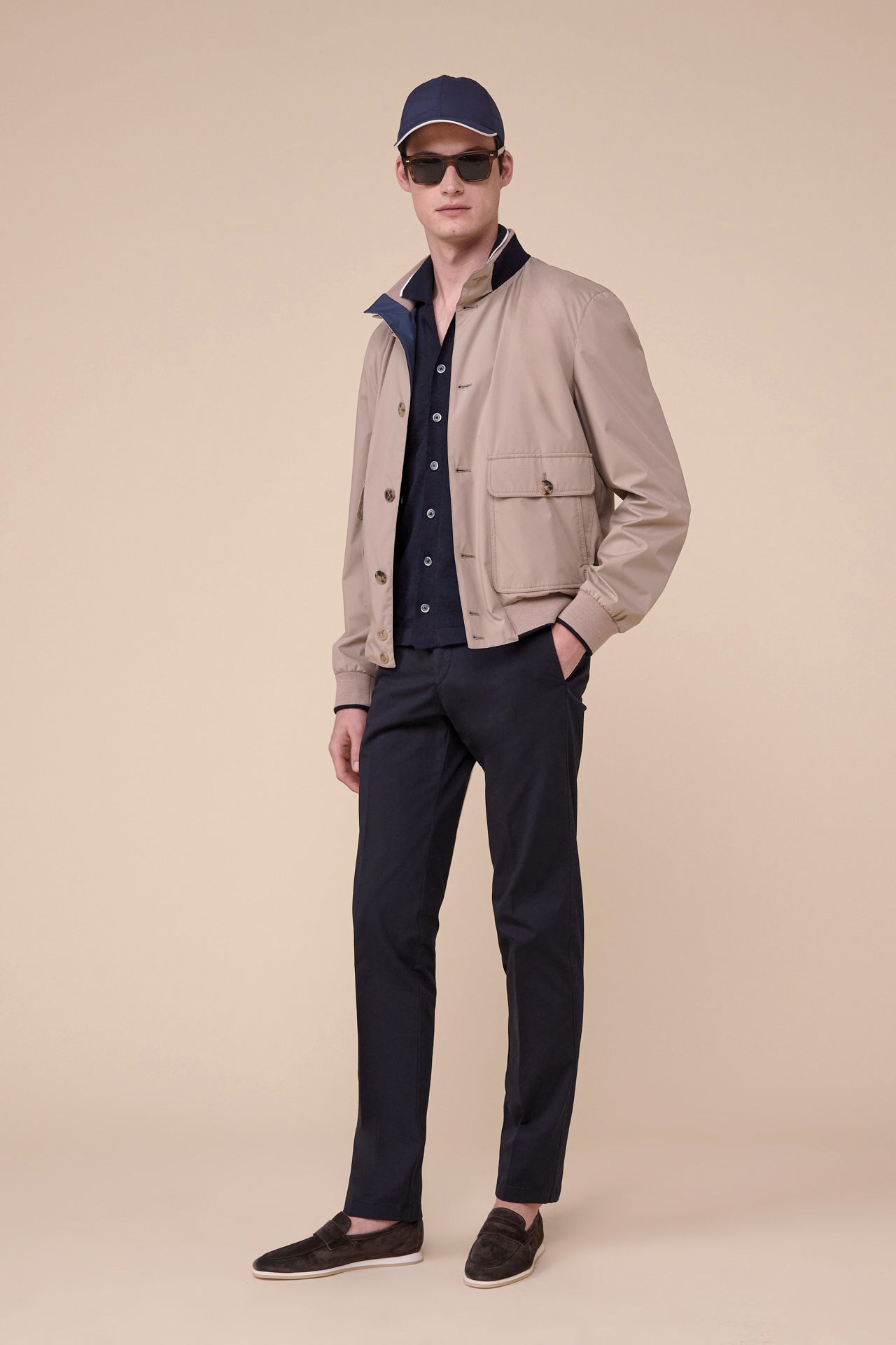 Ryan bomber impermeabile con bottoni
