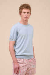 Argentina maglia girocollo a manica corta in cashmere seta - Bicolore