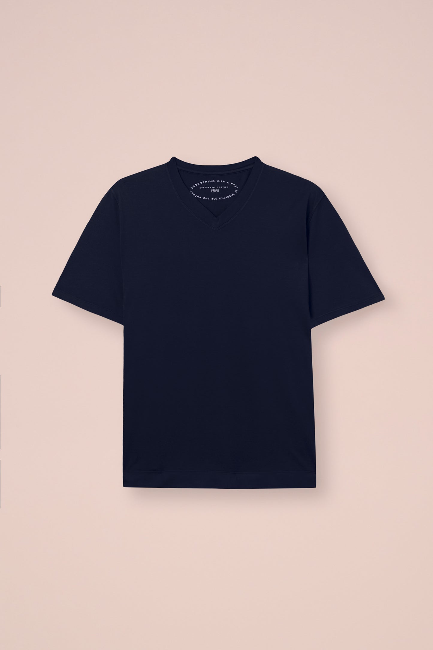 T-shirt con scollo a V in cotone biologico Nizza nei colori iconici - NERO