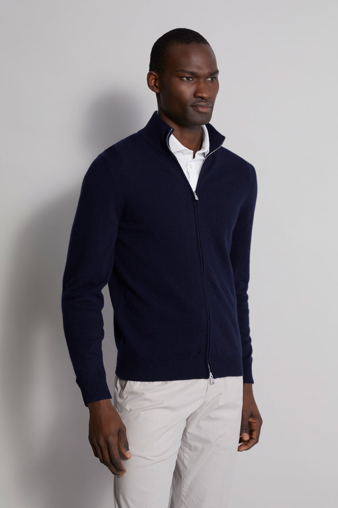 Favonio Open full-zipped cashmere sweater in iconic colors