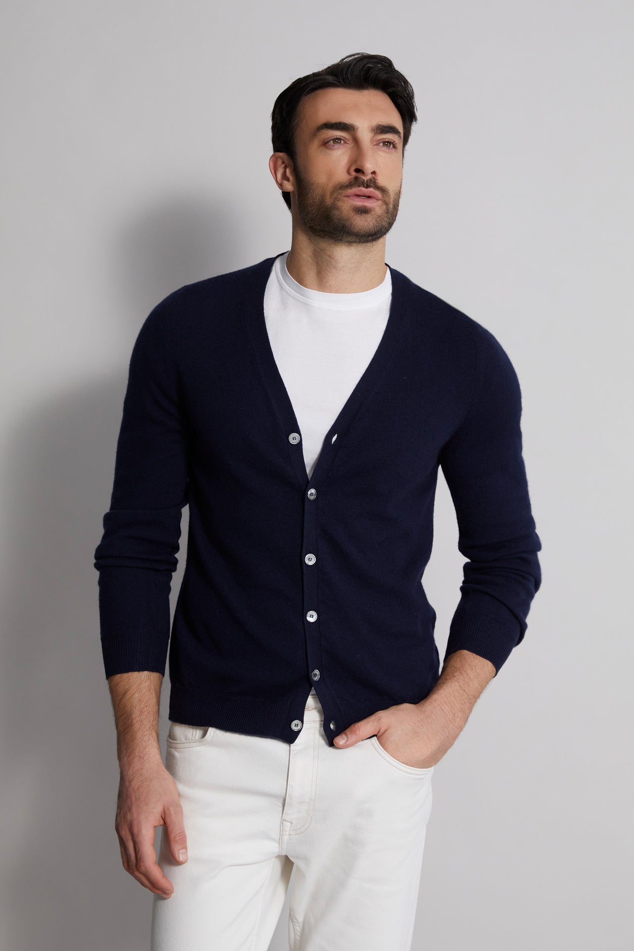 Cashmere cardigan in iconic colors