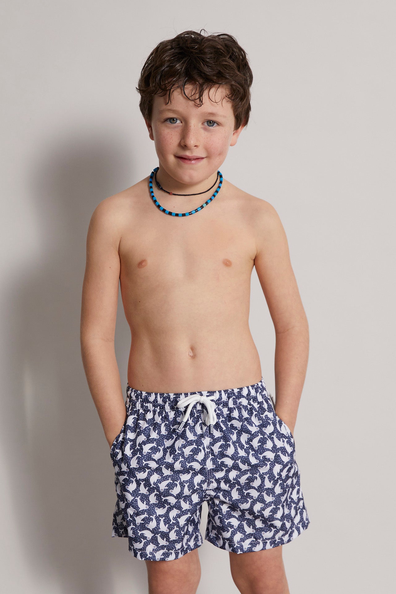 Madeira Kid printed swim trunk - 10-12 yrs -foca pattern