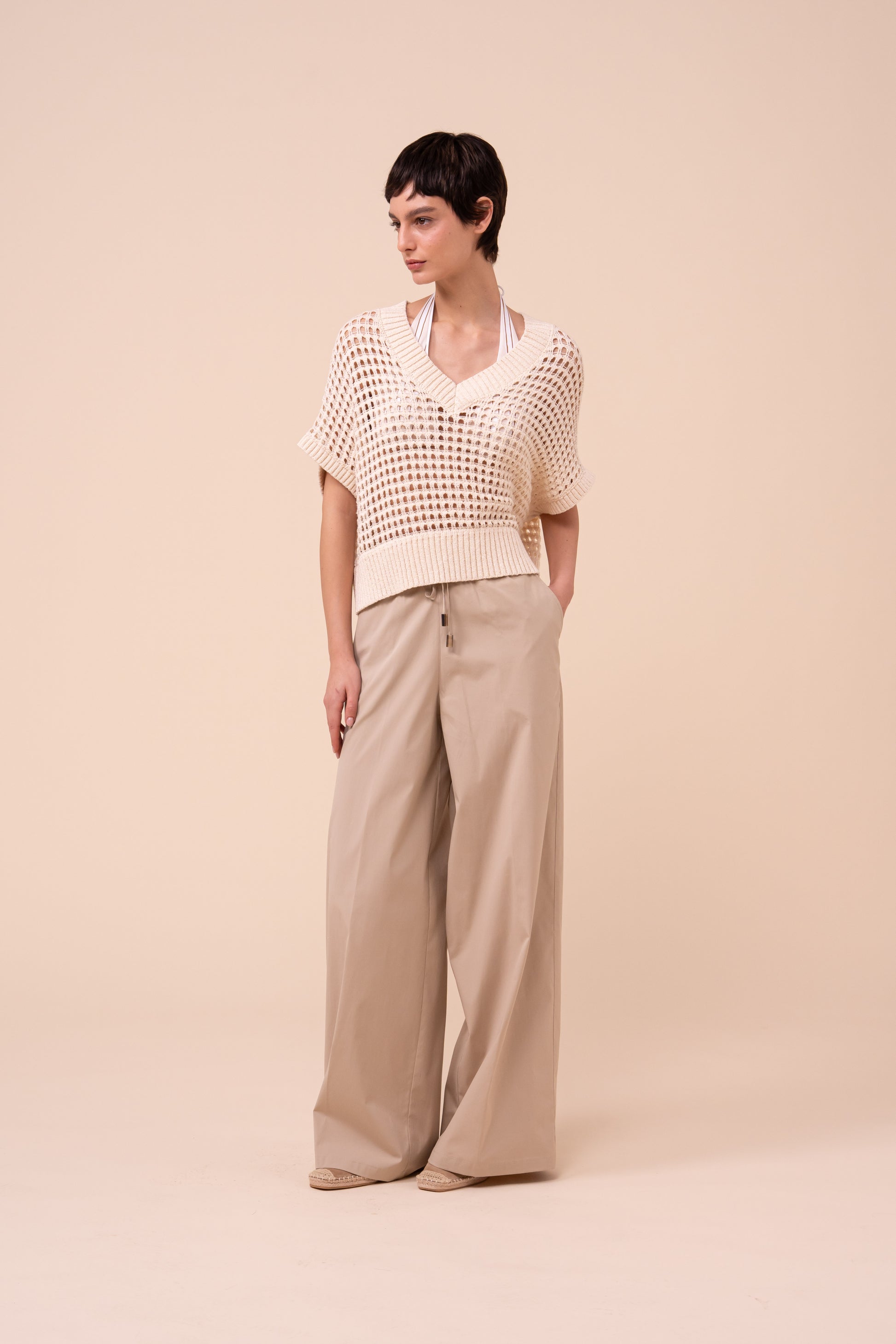 Lao Papiro Cotton Vest - CREAM