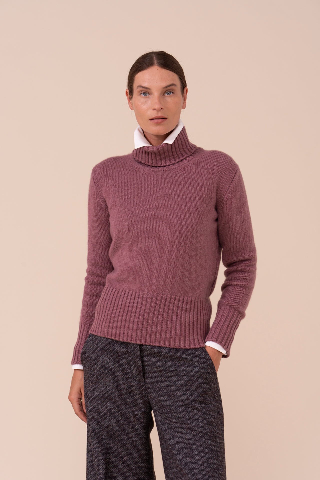 Derby Edera Cashmere Turtleneck - RASPBERRYMELANGE