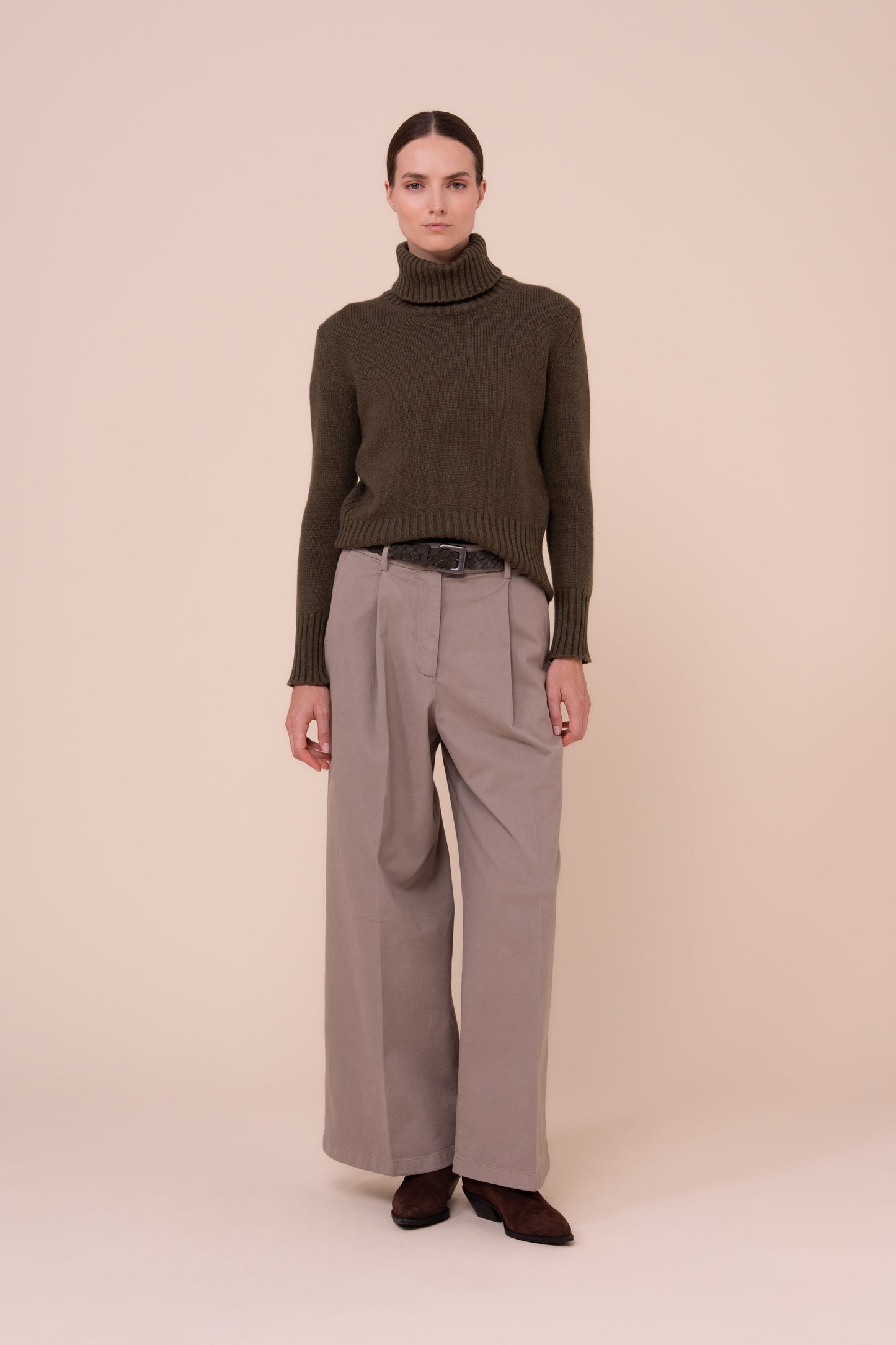 Derby Edera dolcevita in cashmere  - DARKOLIVEGREEN