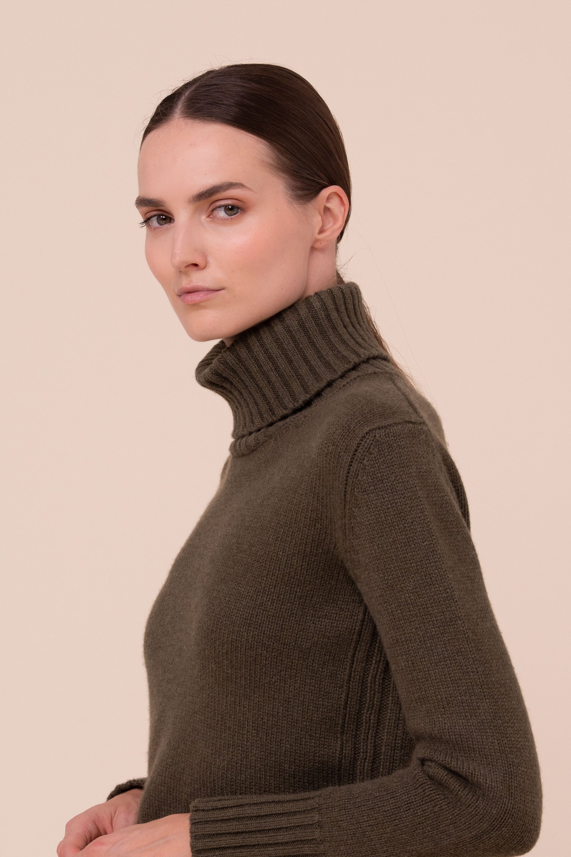 Derby Edera dolcevita in cashmere  - DARKOLIVEGREEN