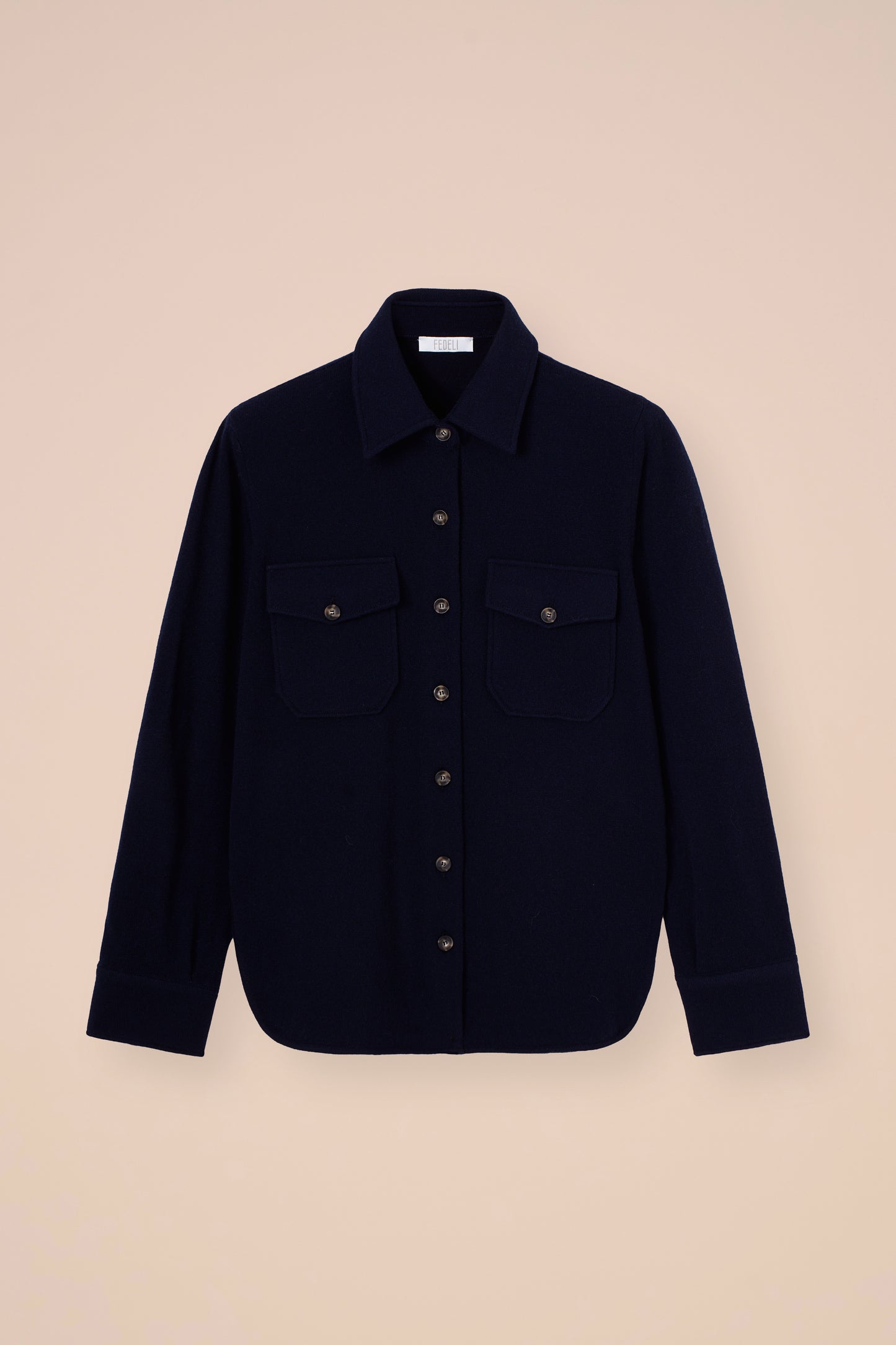 Corviglia overshirt in cashmere con bottoni - ROPEMELANGE