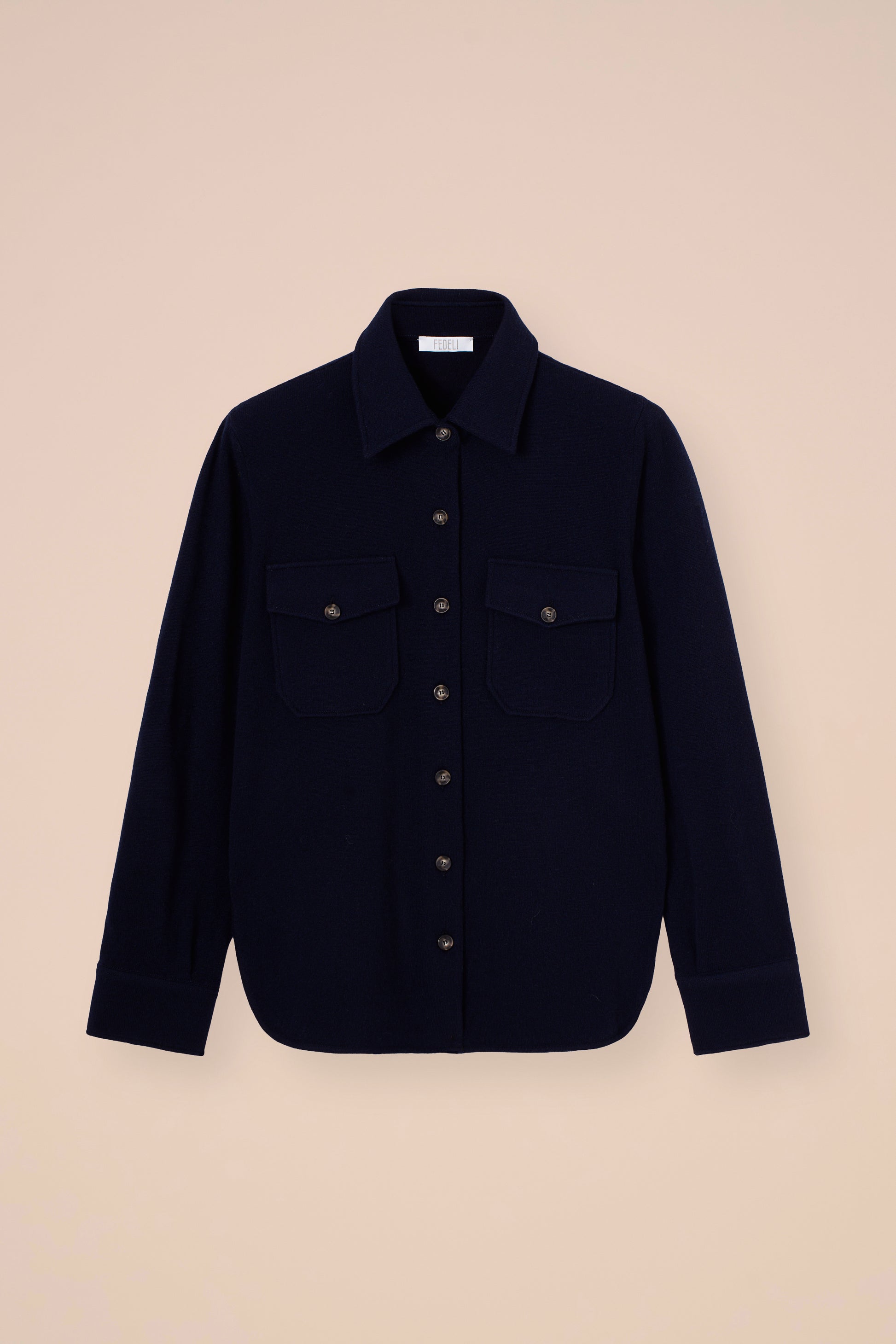 Corviglia overshirt in cashmere con bottoni - ROPEMELANGE