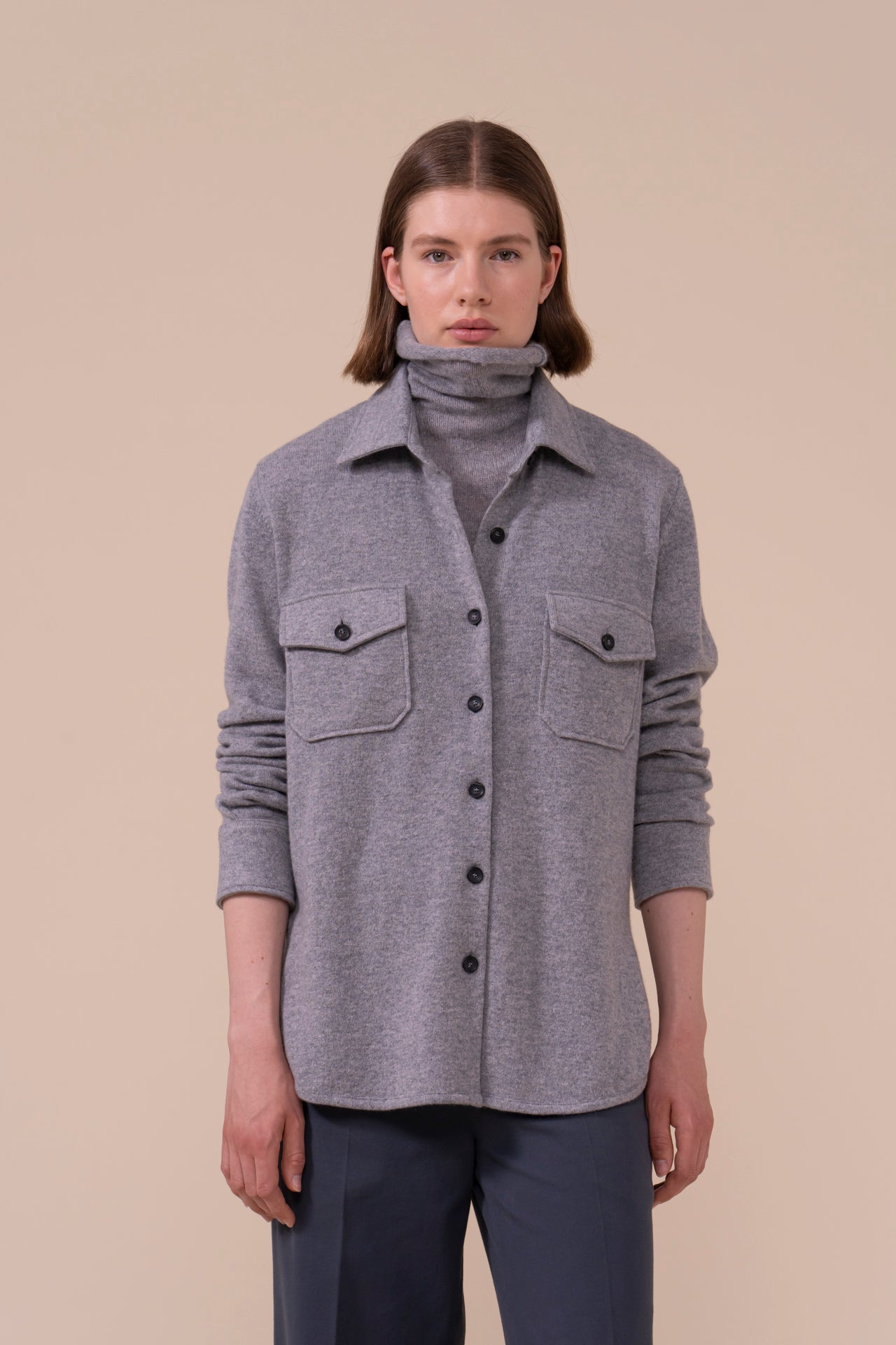 Corviglia Cashmere Overshirt - GRAY