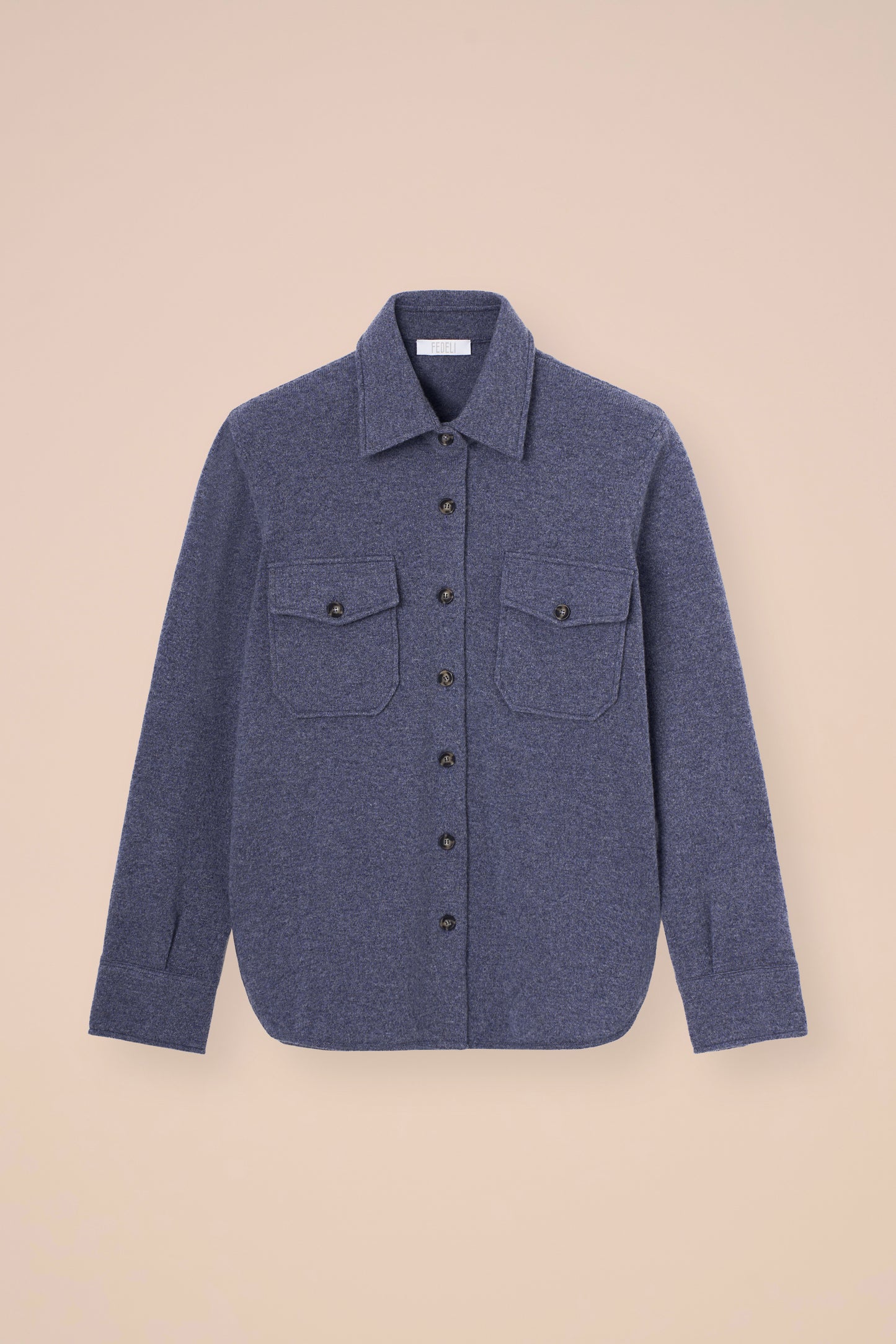 Corviglia overshirt in cashmere con bottoni - ROPEMELANGE