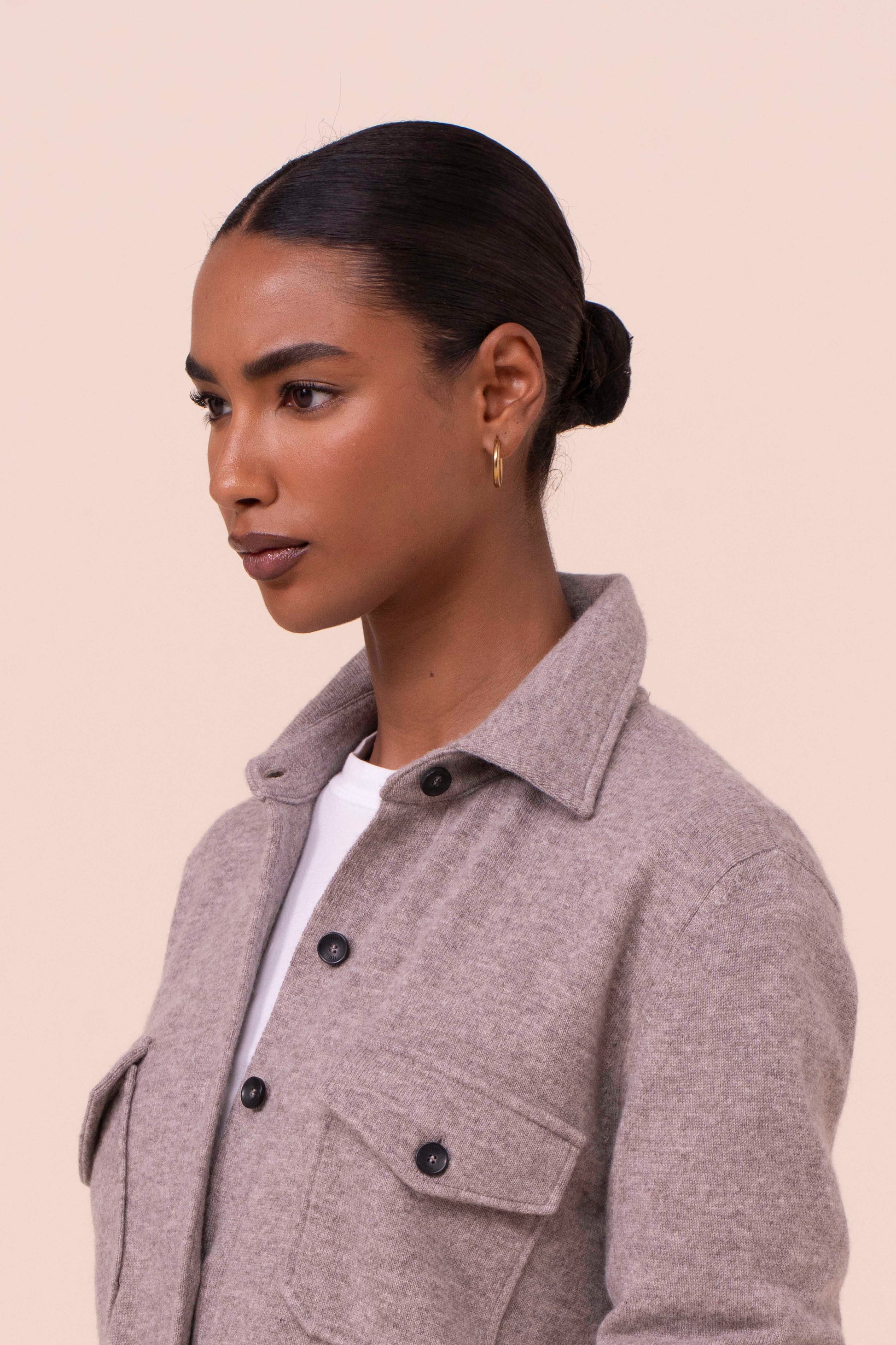 Corviglia overshirt in cashmere con bottoni - ROPEMELANGE