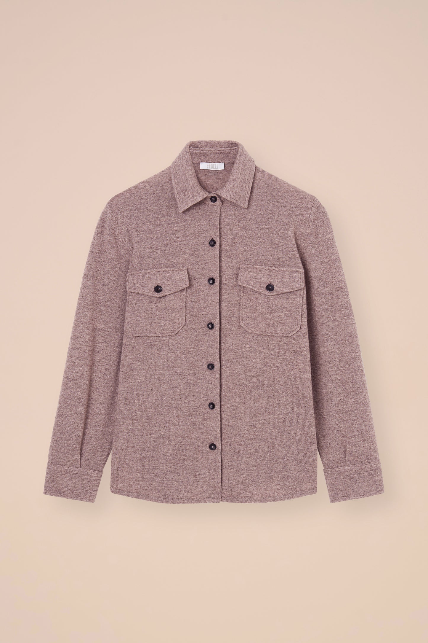 Corviglia overshirt in cashmere con bottoni - ROPEMELANGE