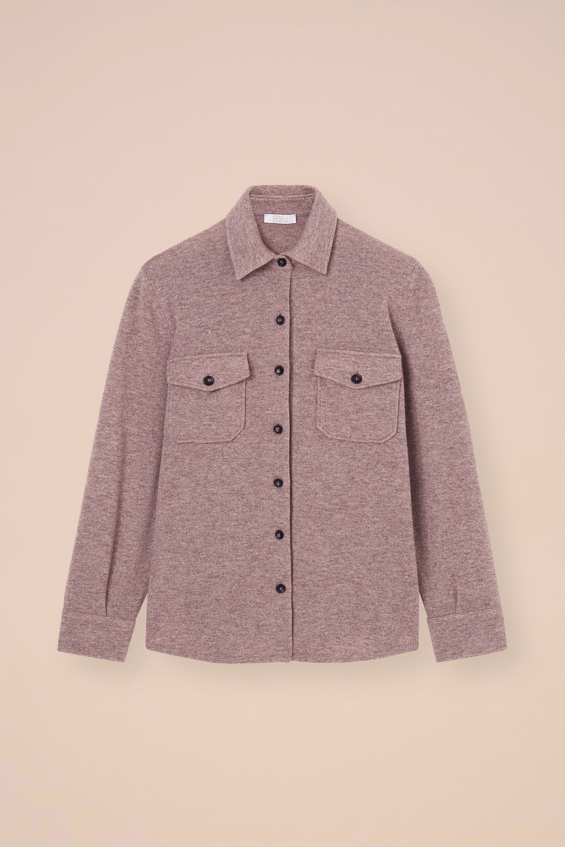 Corviglia overshirt in cashmere con bottoni - ROPEMELANGE
