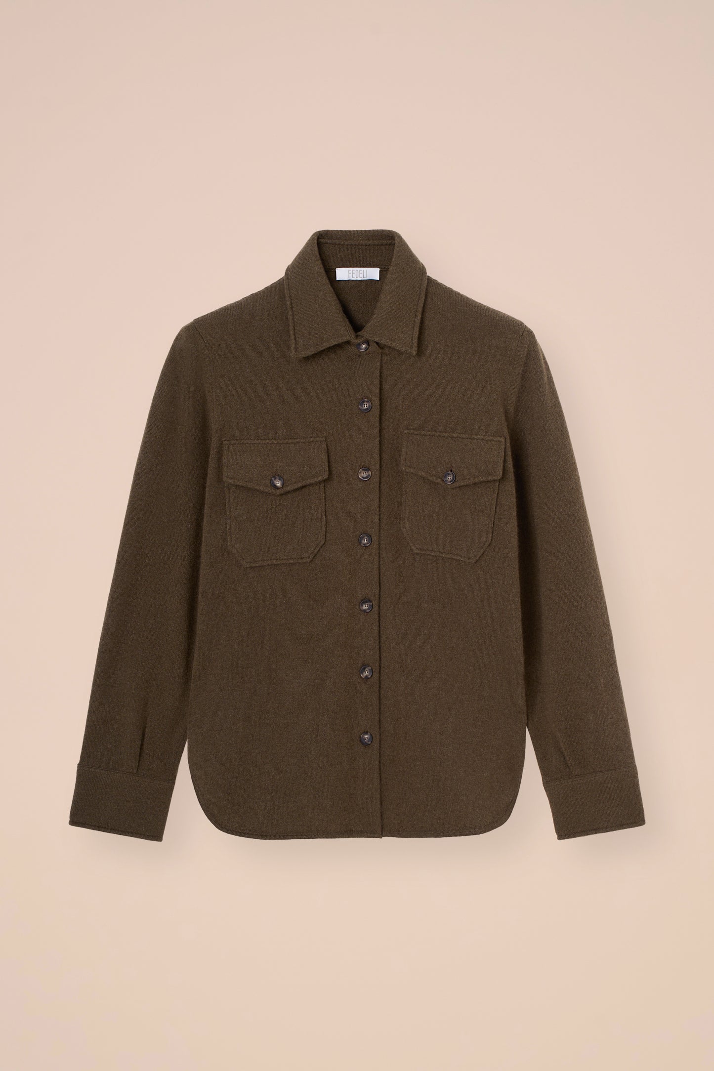 Corviglia overshirt in cashmere con bottoni - ROPEMELANGE