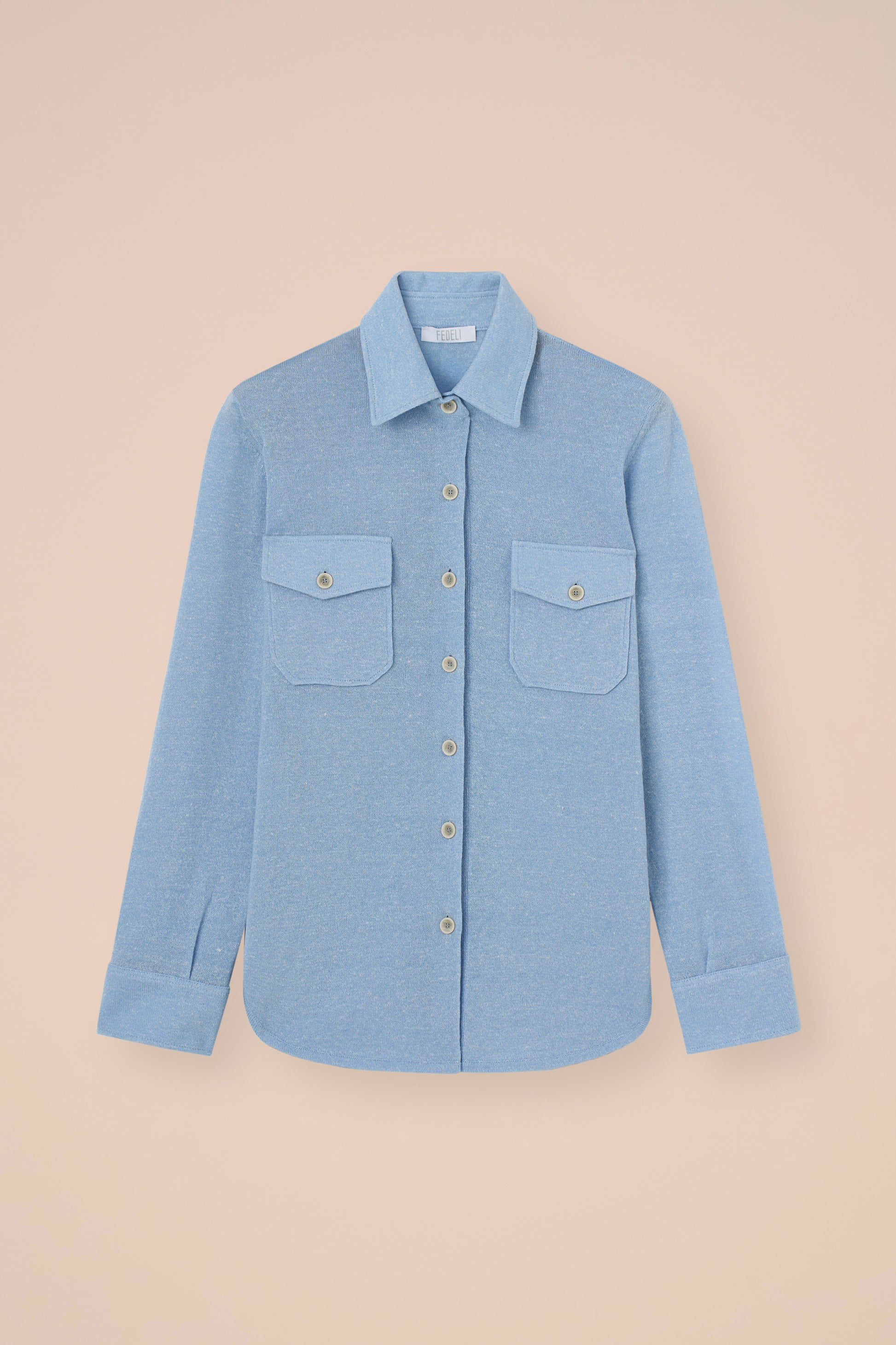 Corviglia Marble overshirt in cashmere e lino - CREAM