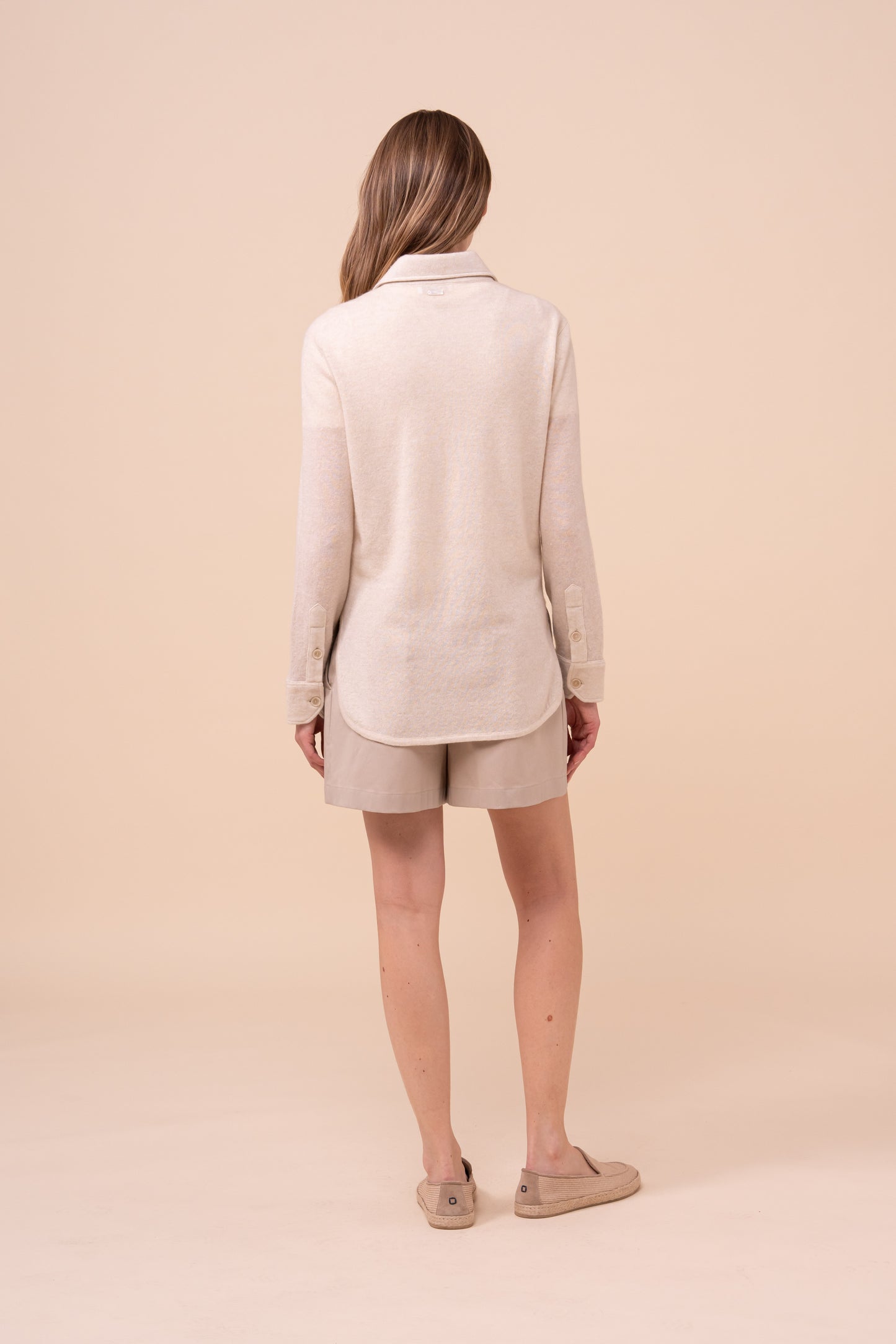 Corviglia Marble overshirt in cashmere e lino - CREAM