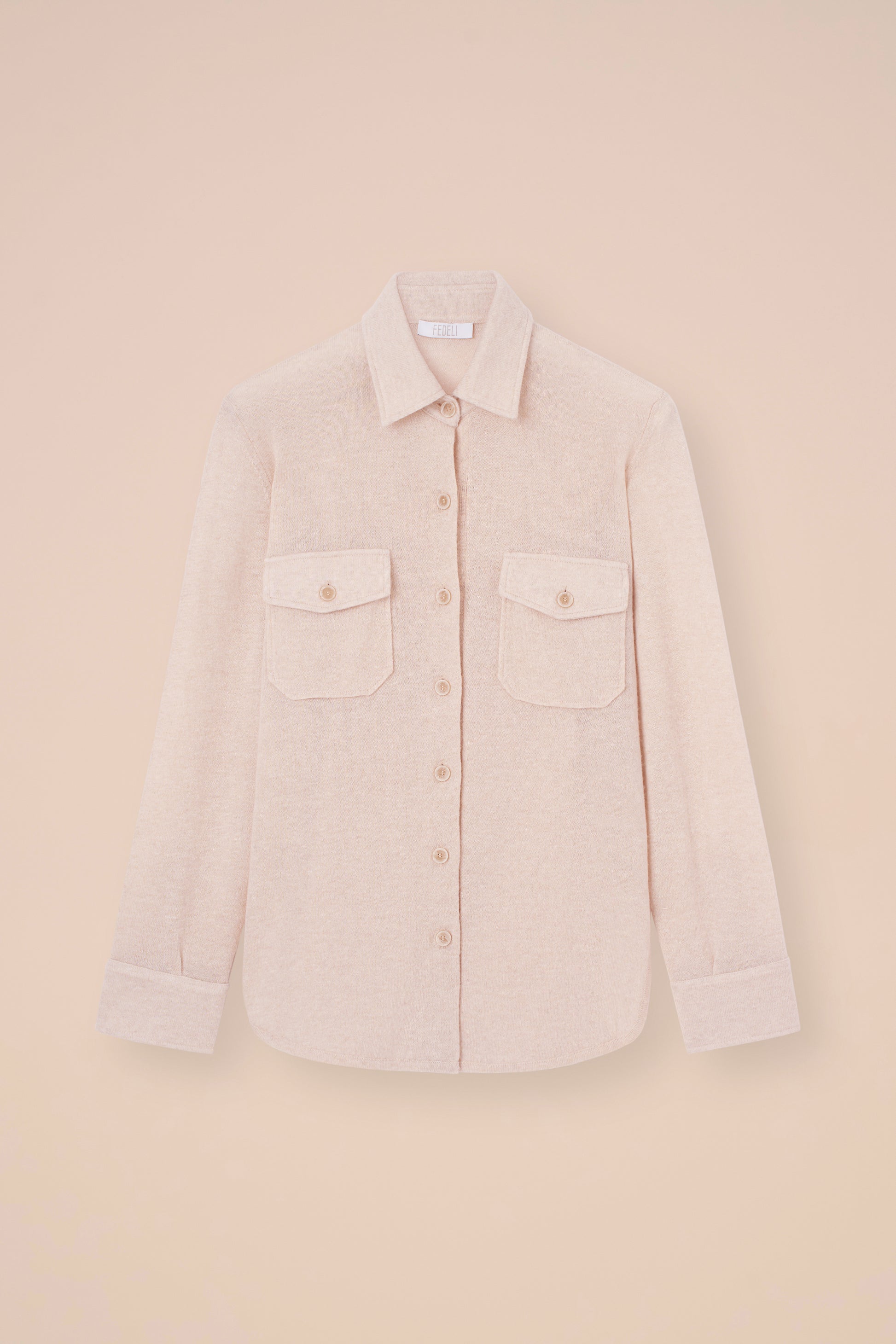 Corviglia Marble overshirt in cashmere e lino - CREAM
