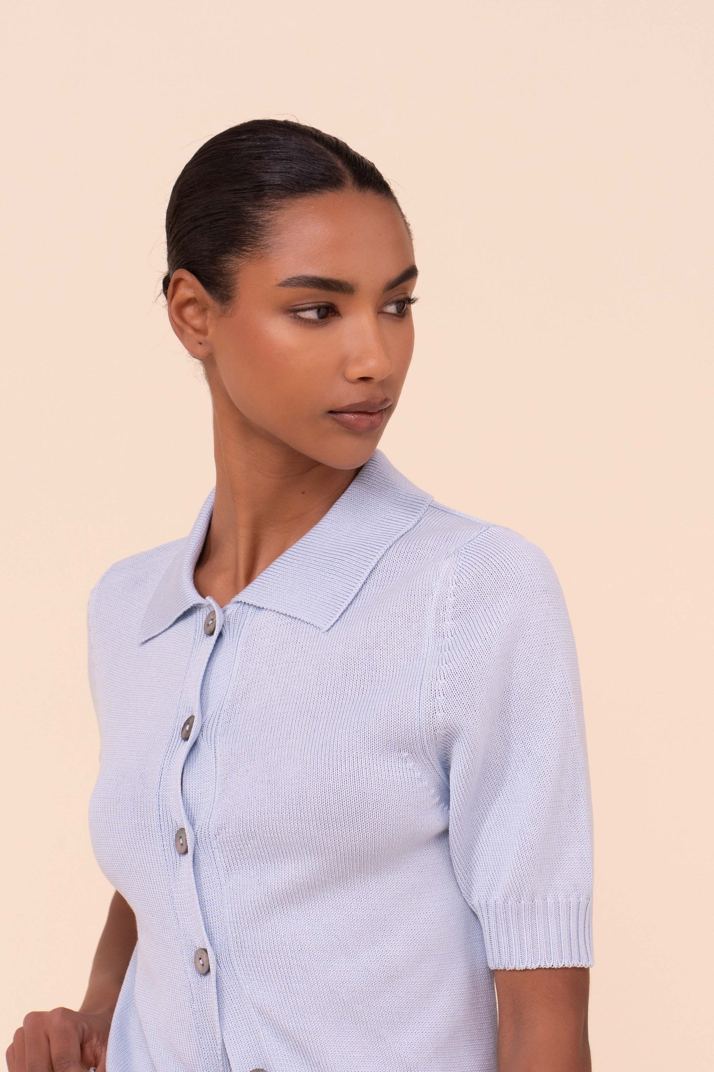Laila Moon cardigan a maniche corte in cotone - ICE