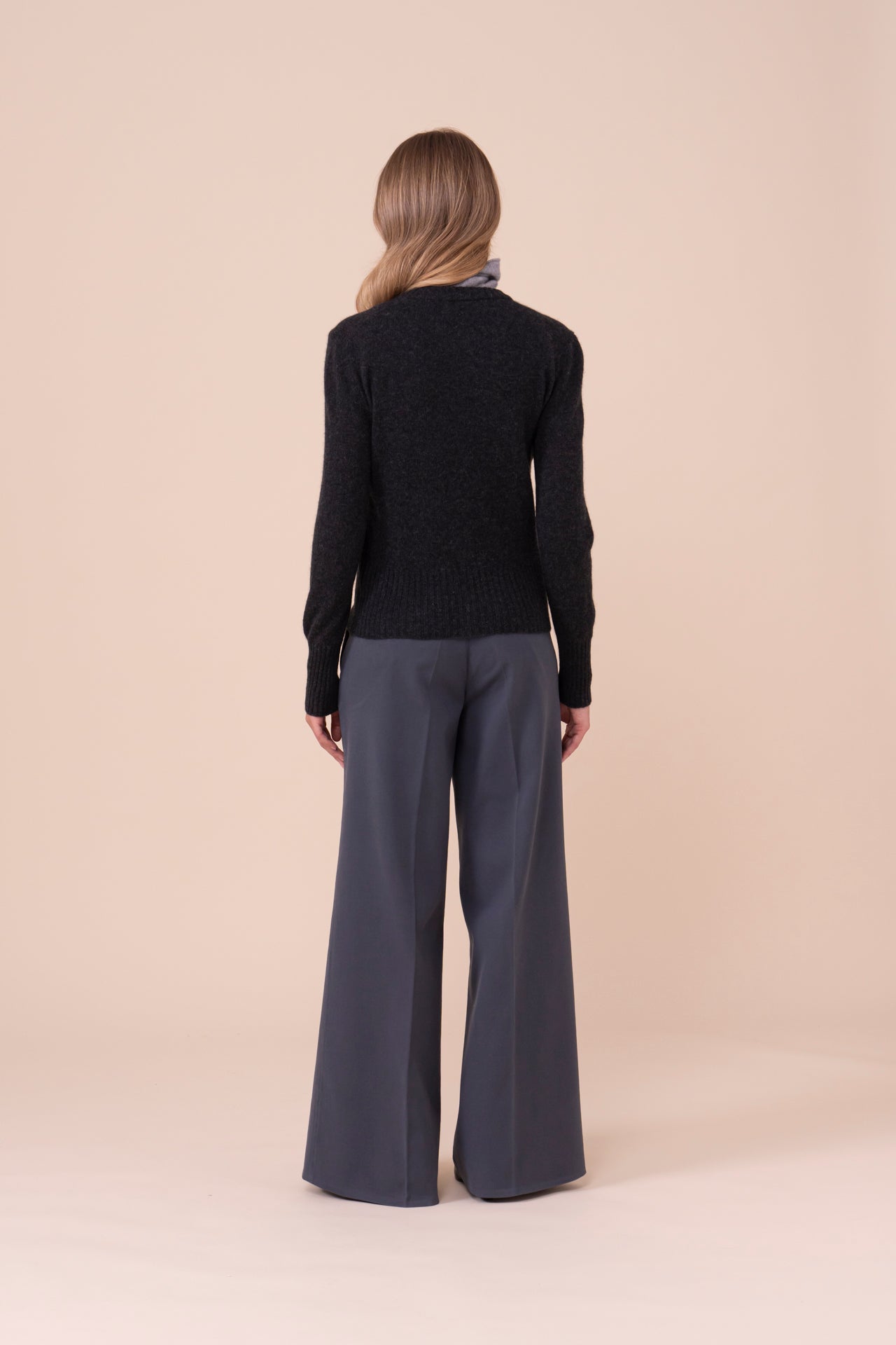 Claude Second Skin girocollo in cashmere - ANTHRACITEMELANGE