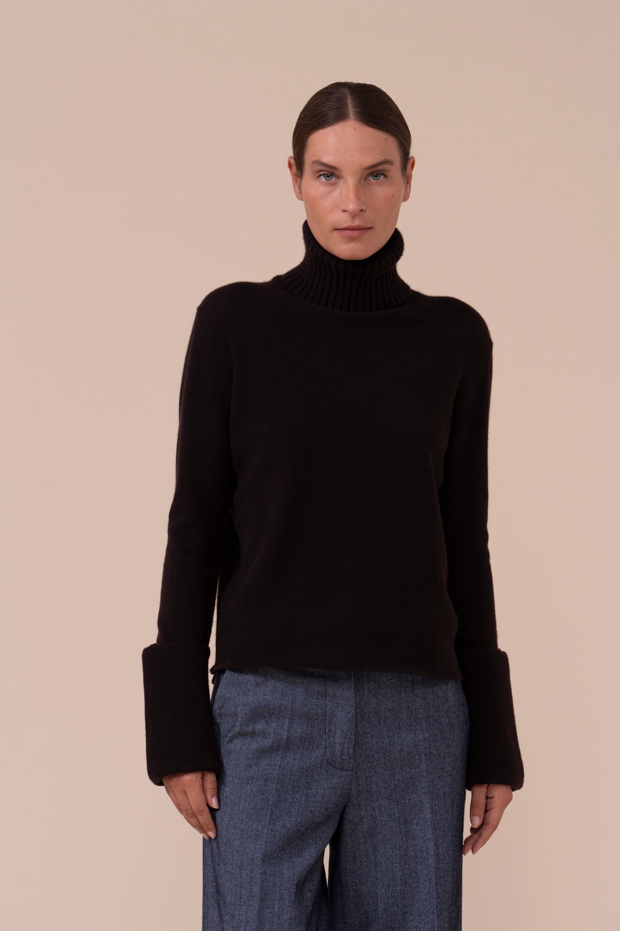 Giada Cashmere Turtleneck - DARKCHOCOLATE