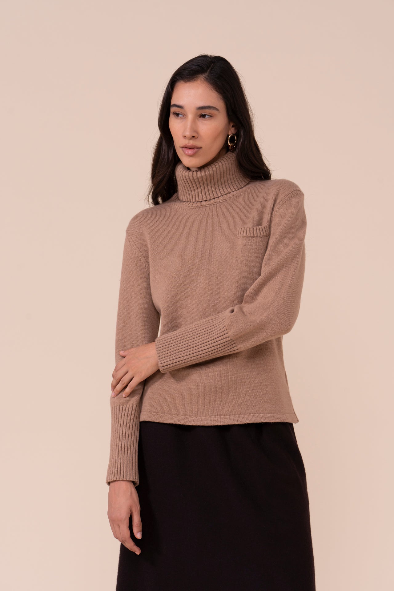 Citrino Cashmere Turtleneck with pocket - DUNES