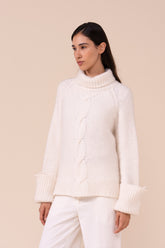 Morganite Foam Wool and Silk Turtleneck