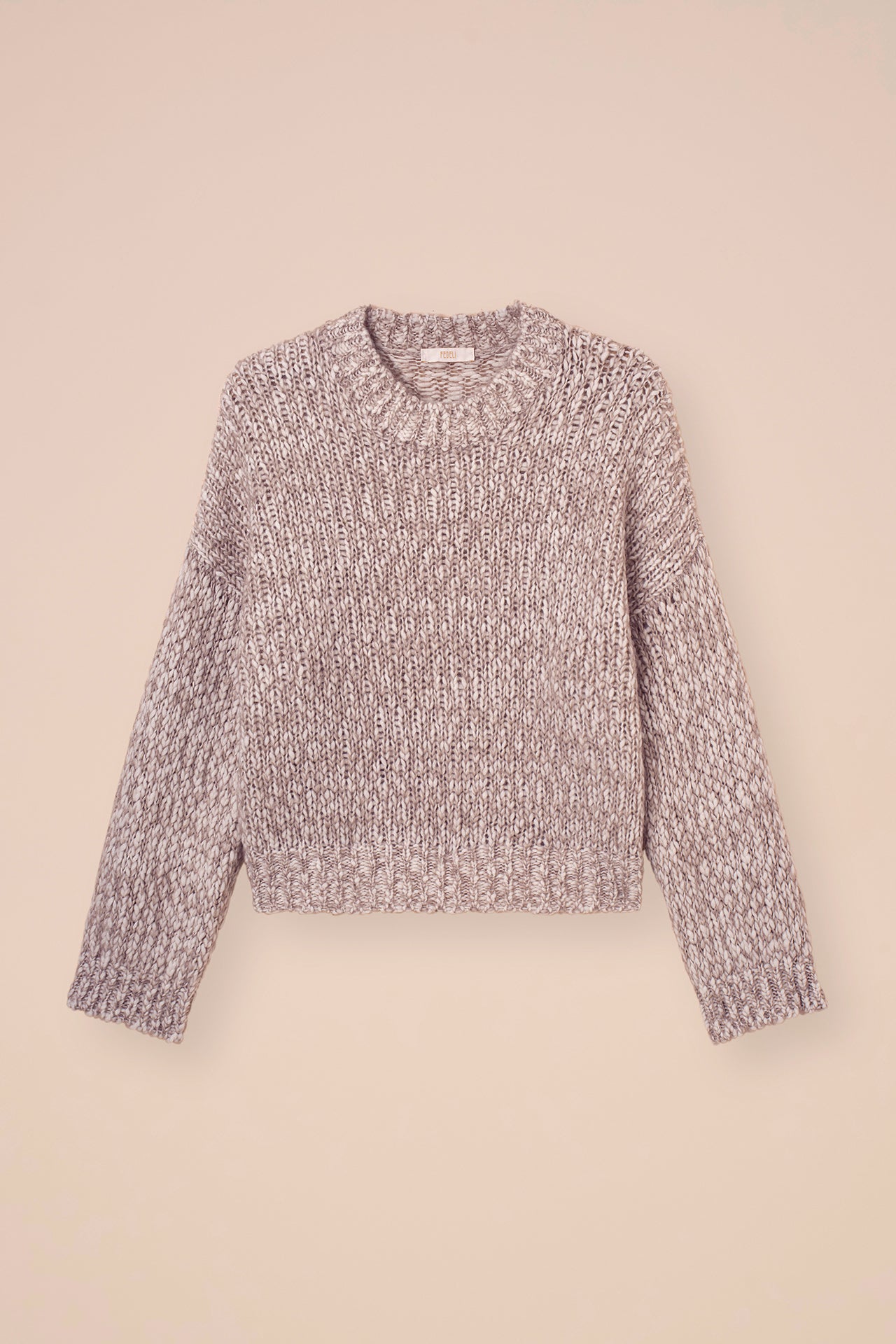 Berillio Bubbly girocollo in lana e mohair-seta - DESERT
