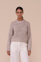 Berillio Bubbly Wool and Mohair-Silk Crewneck