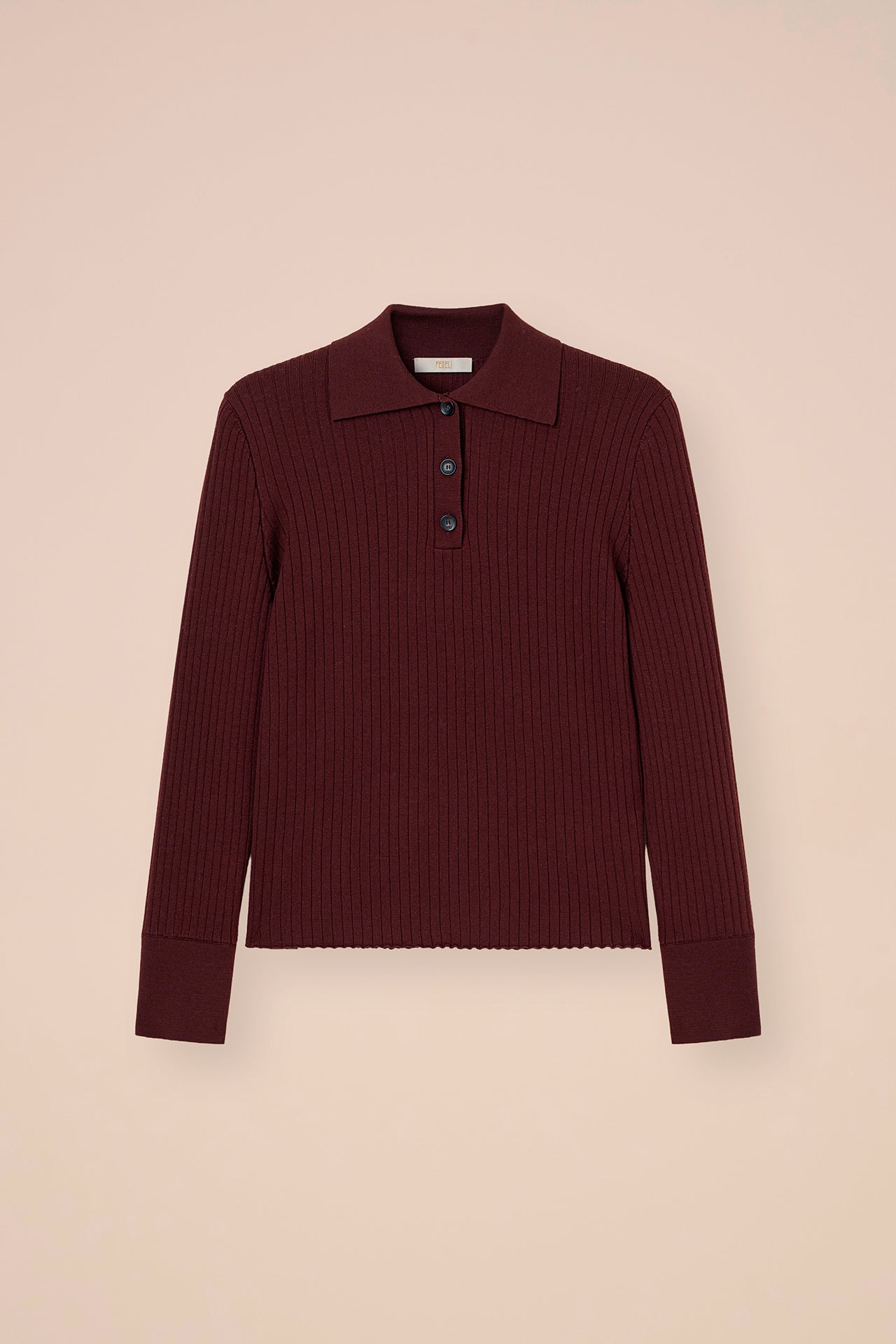 Galena polo in lana Merino superfine - MERLOT