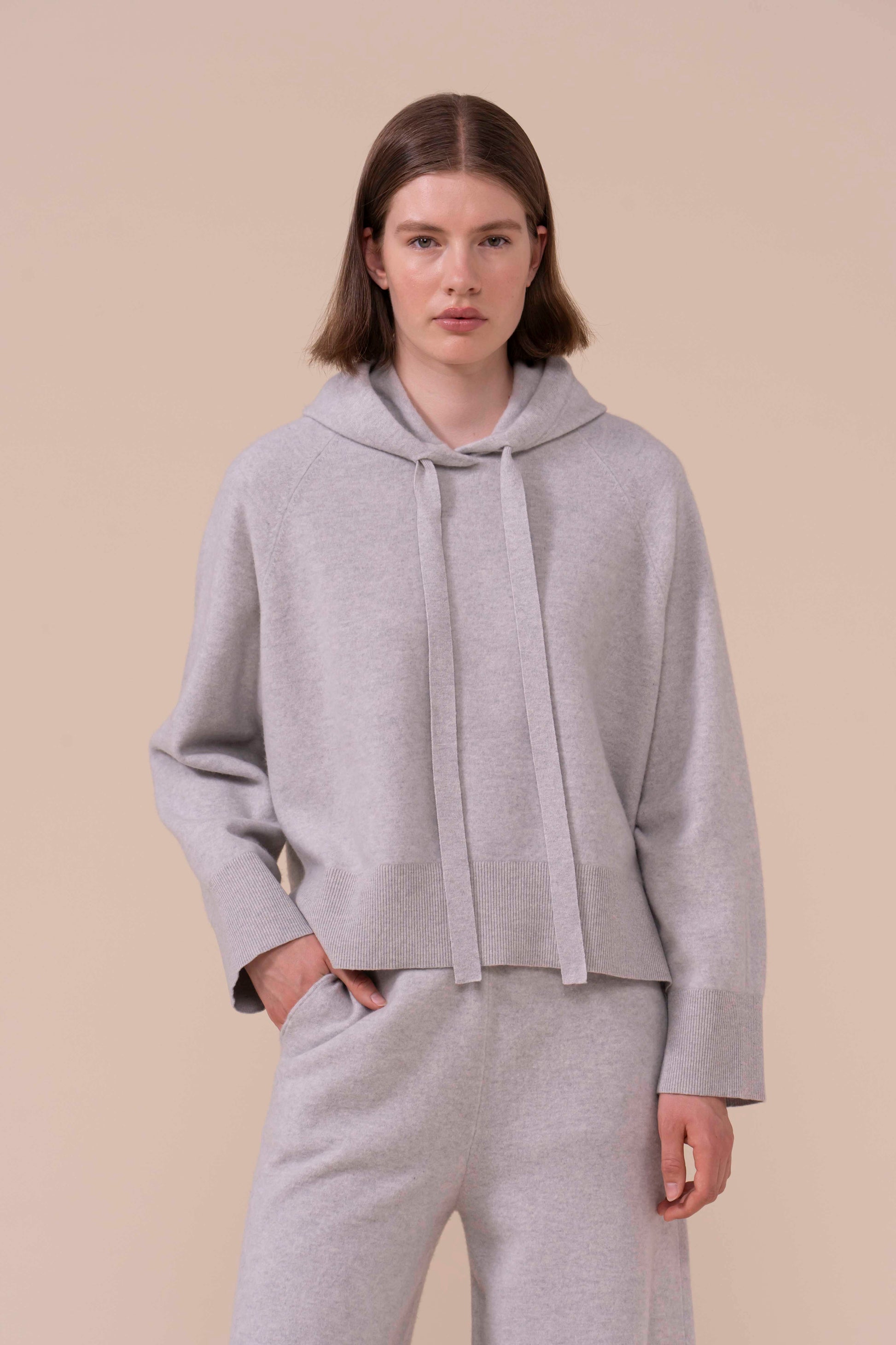 Basalto Geelong Merino Wool Hoodie - LIGHTGRAY