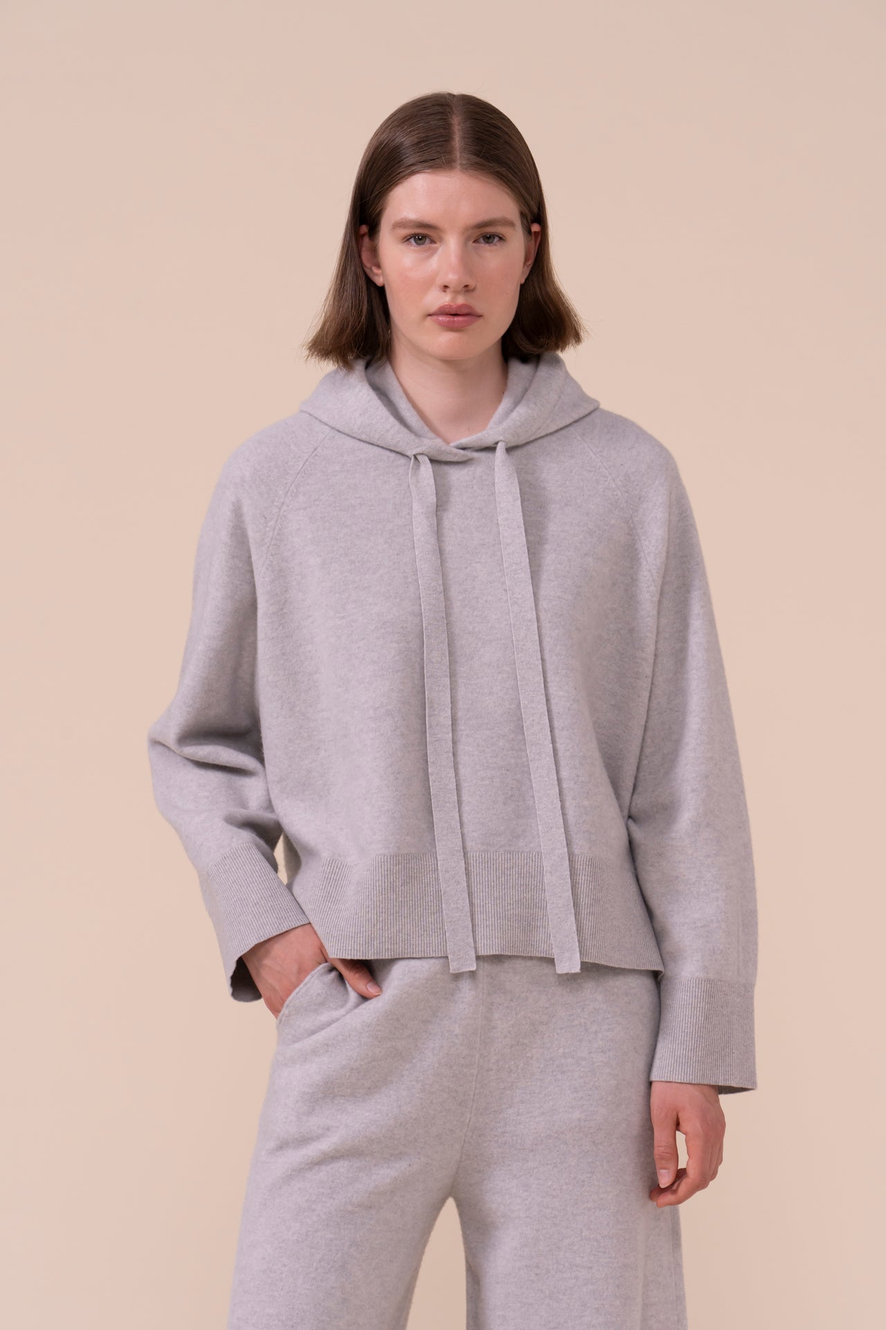 Basalto Geelong Merino Wool Hoodie - LIGHTGRAY
