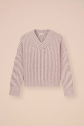 Diorite Plume Chine Cashmere and Silk V-Neck