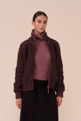 Sienite Plume bomber in cashmere e seta imbottito con Cashsoftpadding