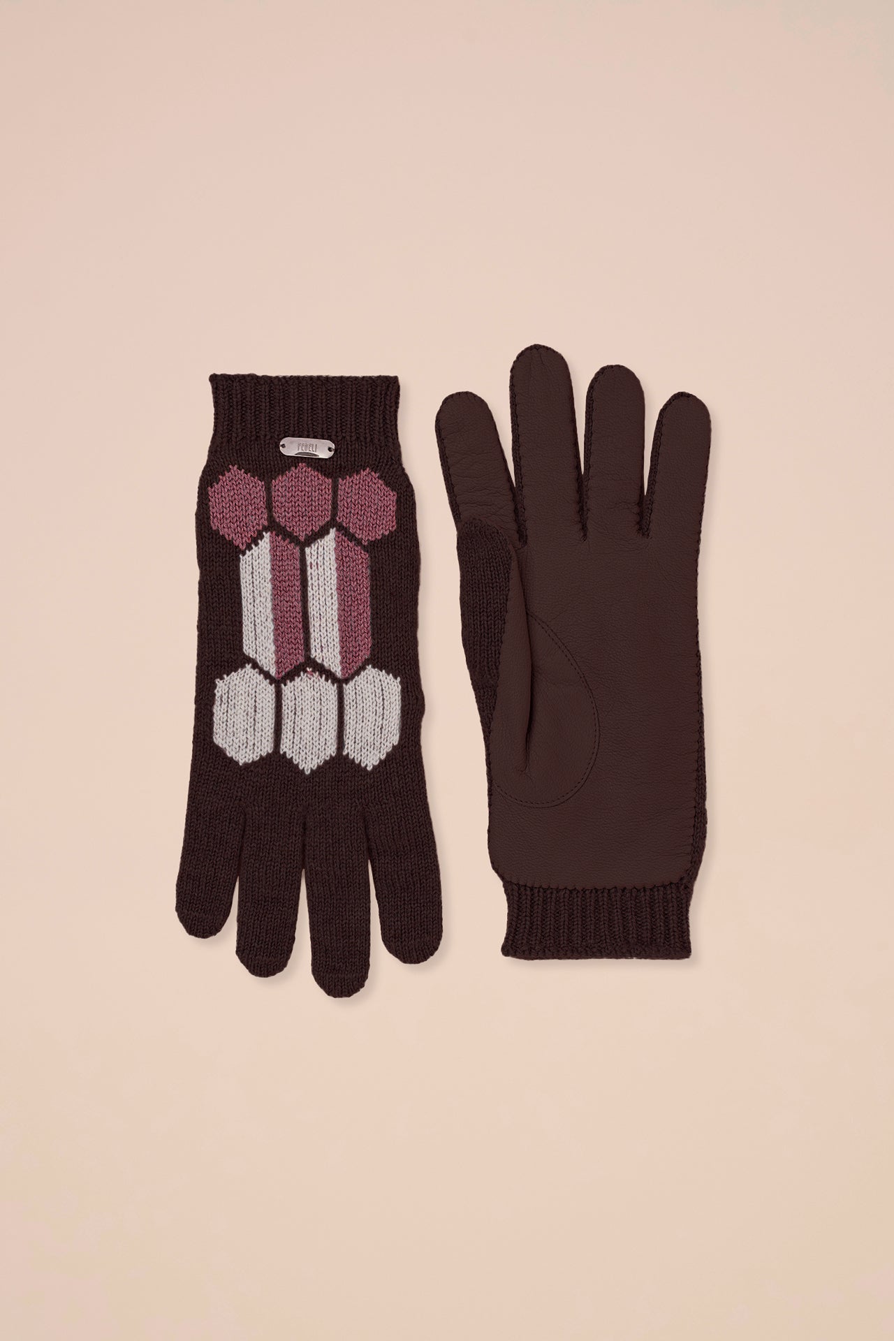 Andalusite Cashmere Jacquard Gloves - MUD