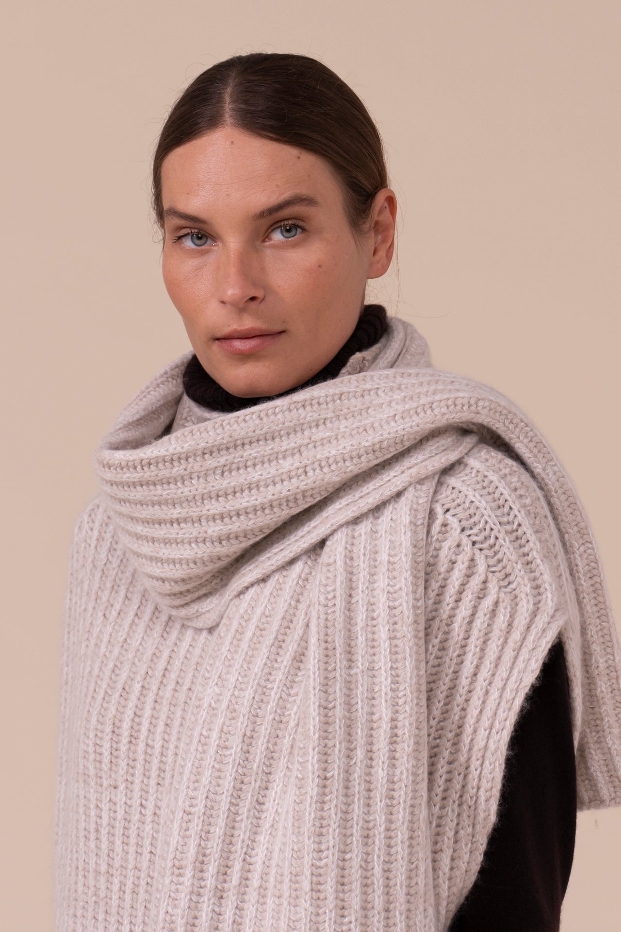 Greisen Plume Chine Cashmere and Silk Scarf - DESERT
