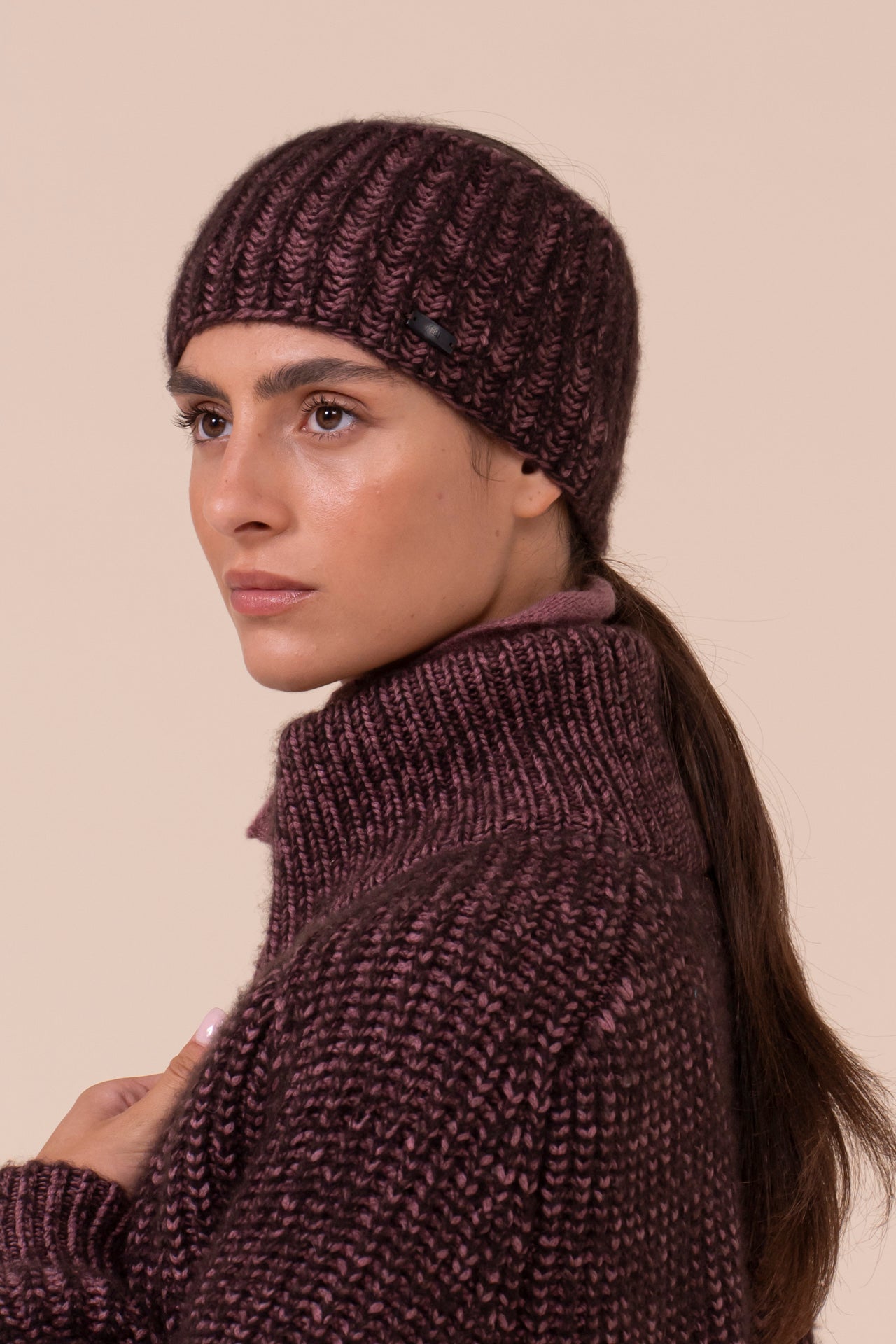 Filllade Plume Chine Cashmere and Silk Headband - RASPBERRYMELANGE