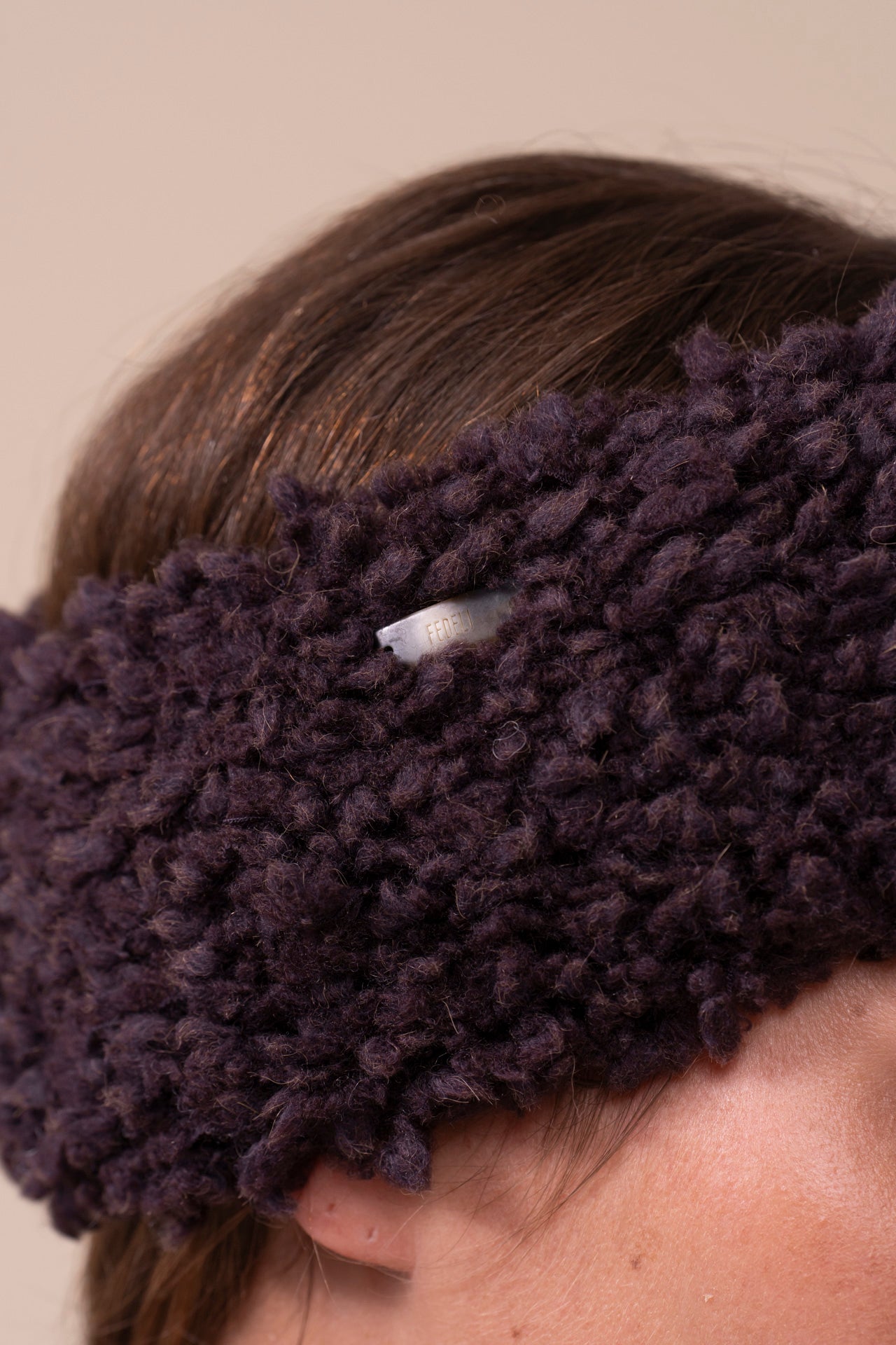 Minerale Hairy Merino Wool Headband - DARKCHOCOLATE