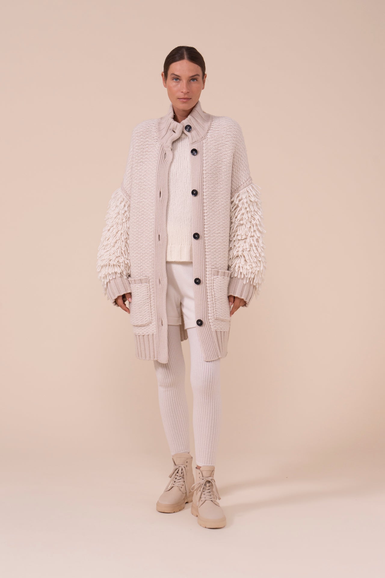 Ventoux Cashmere and Silk Oversized Coat - LINEN
