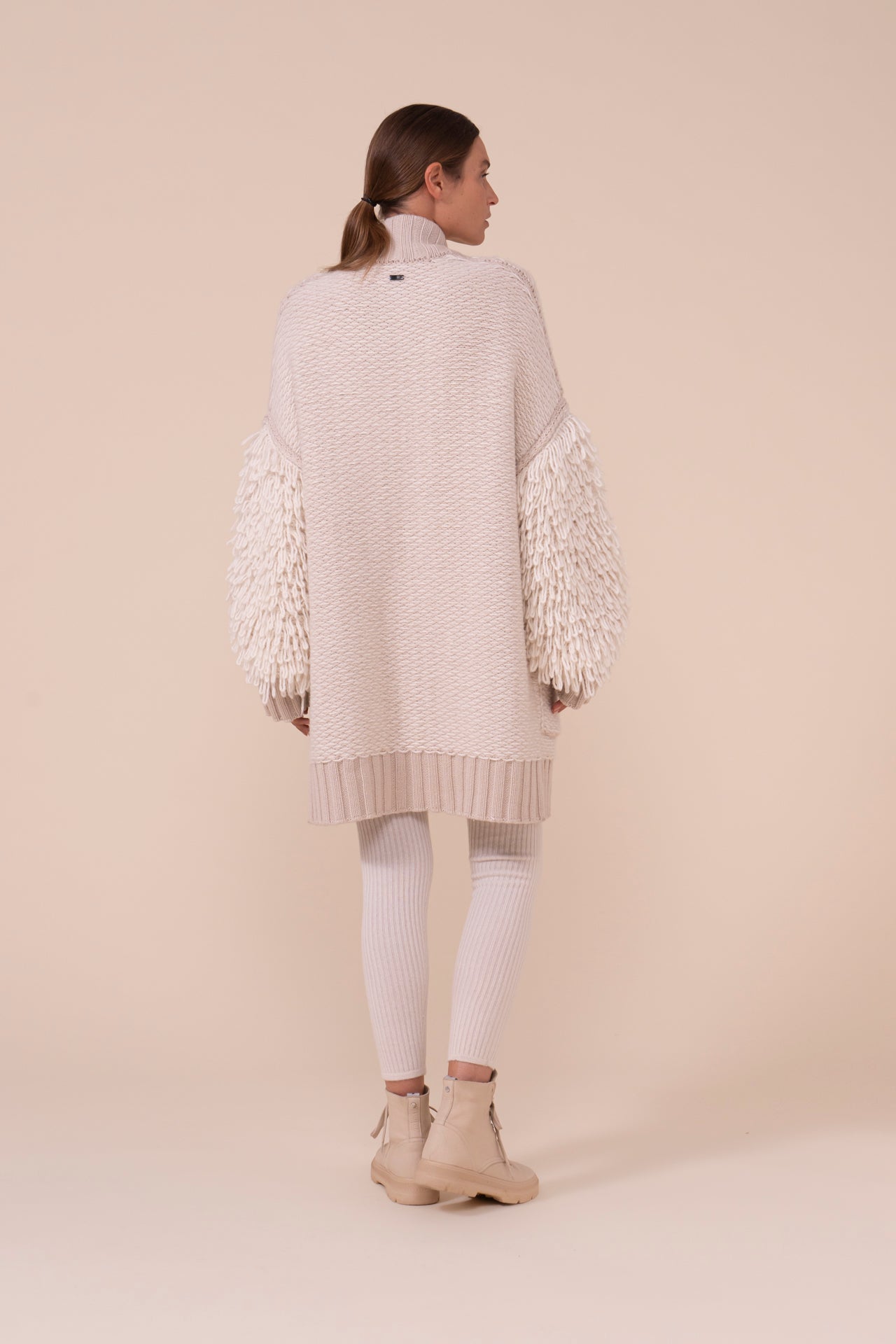 Ventoux Cashmere and Silk Oversized Coat - LINEN