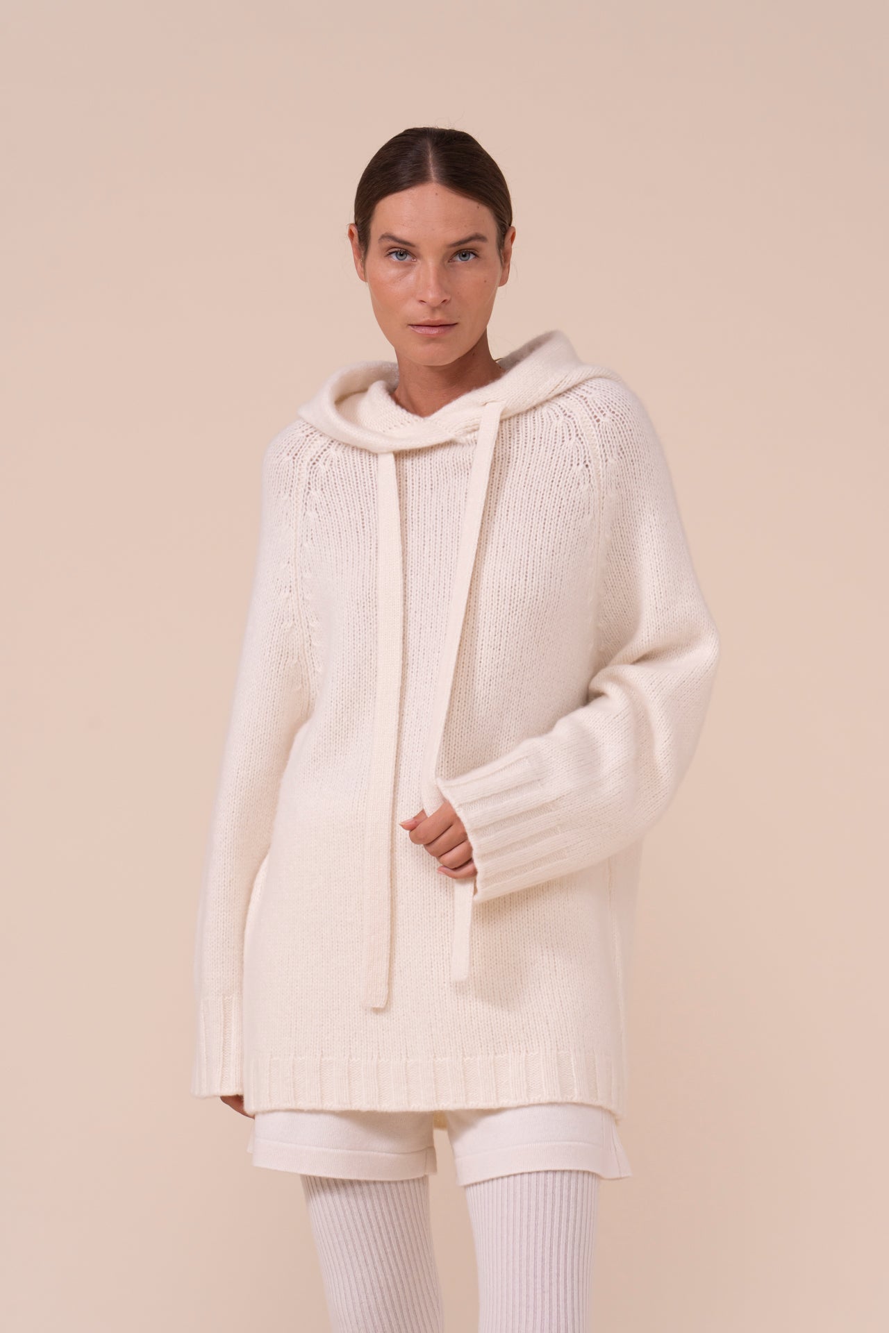 Arera Flake Cashmere and Silk Hoodie - ICE