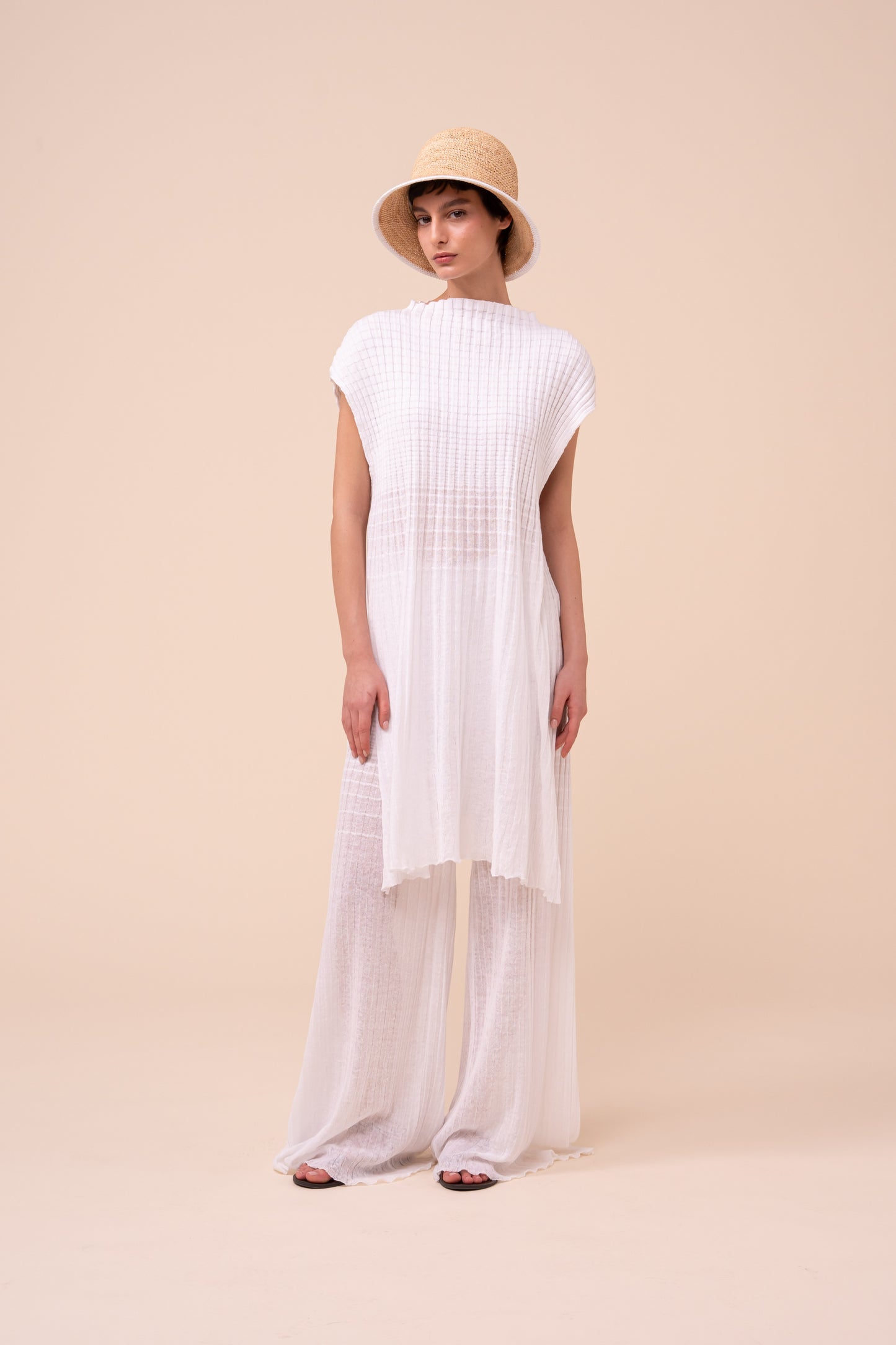 Klee Cairo Ribbed Knit Tunic - SKYBLUE