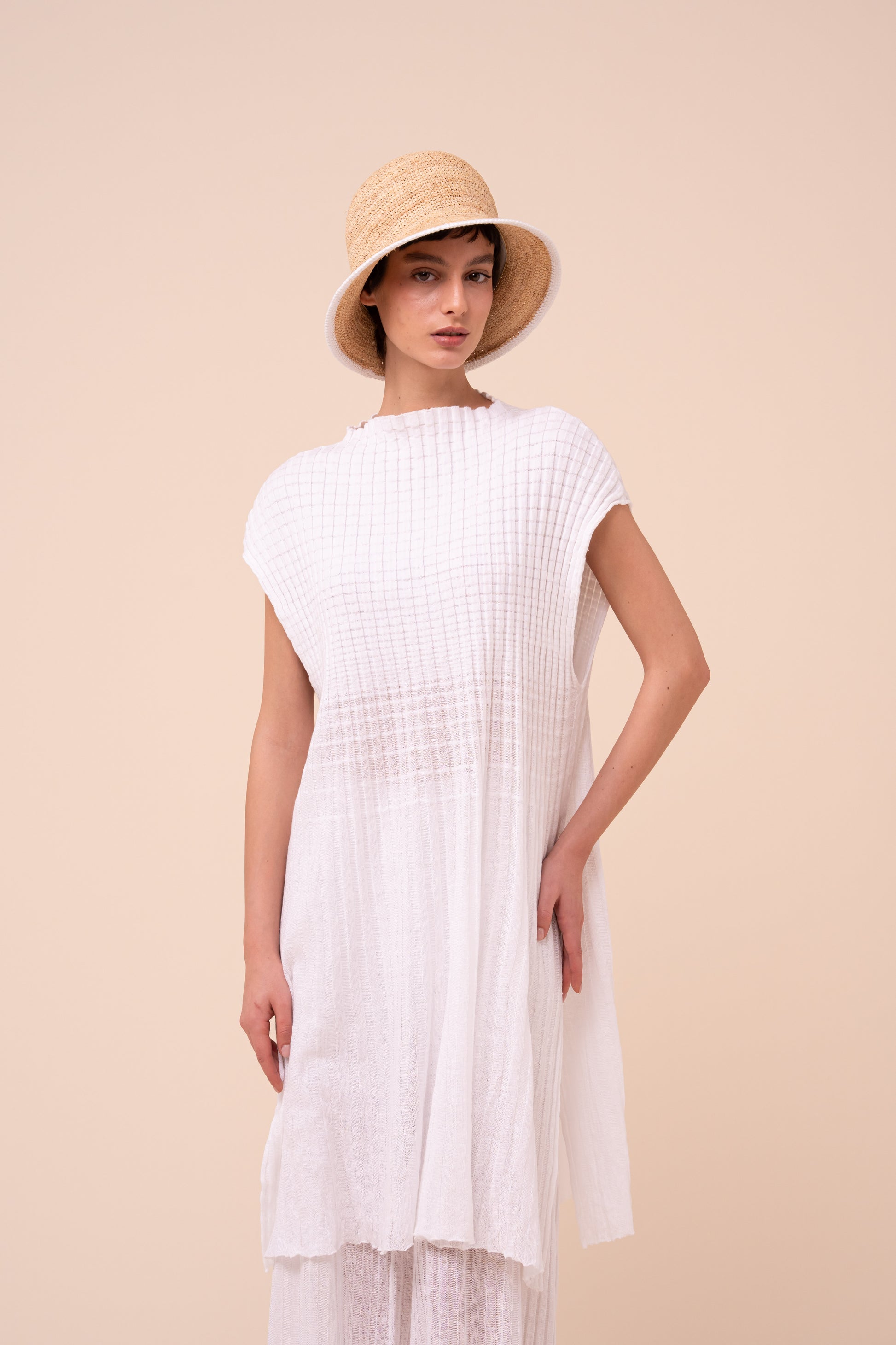 Klee Cairo Ribbed Knit Tunic - SKYBLUE