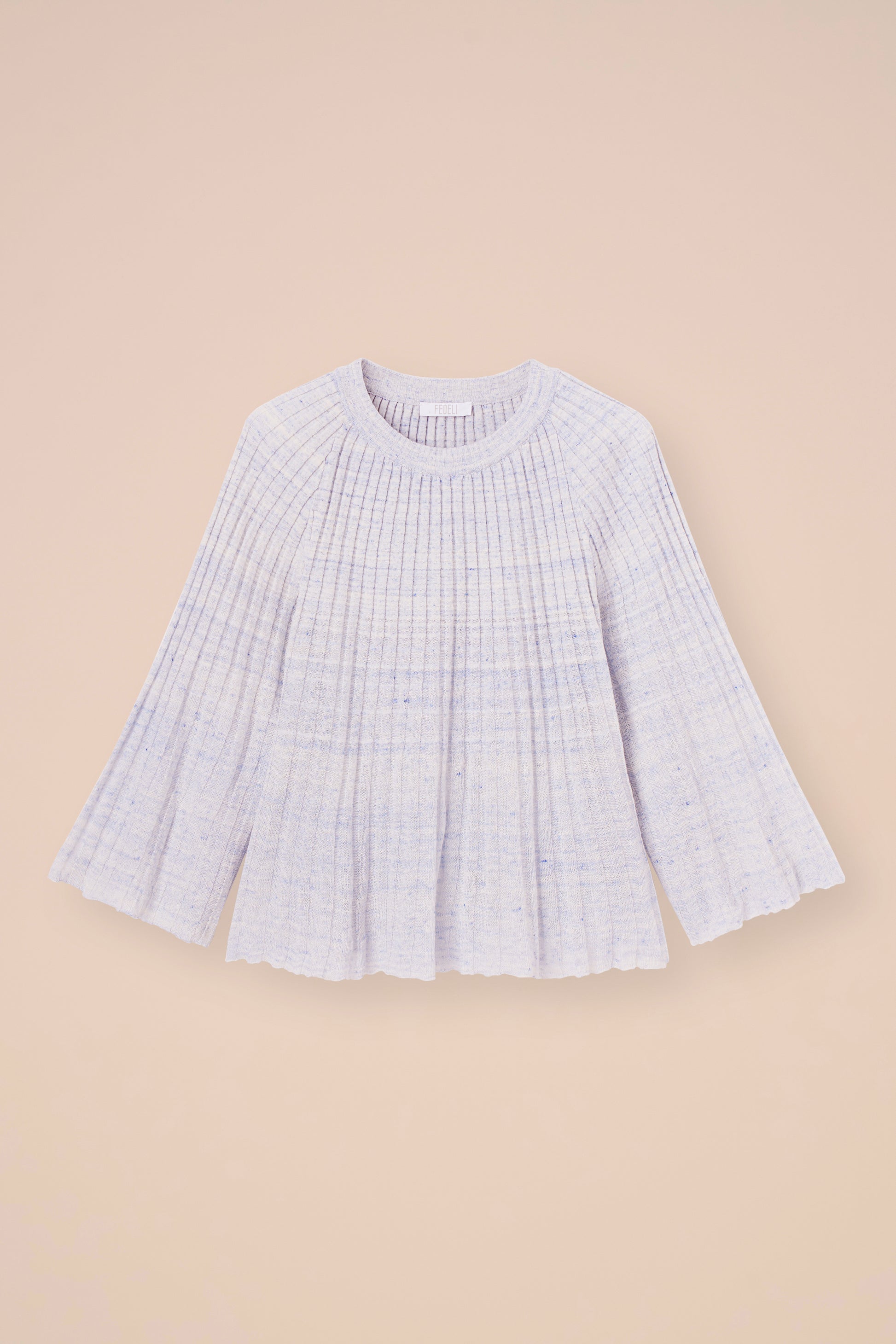 Mondrian Cairo top plissettato in lino e cotone - WHITE