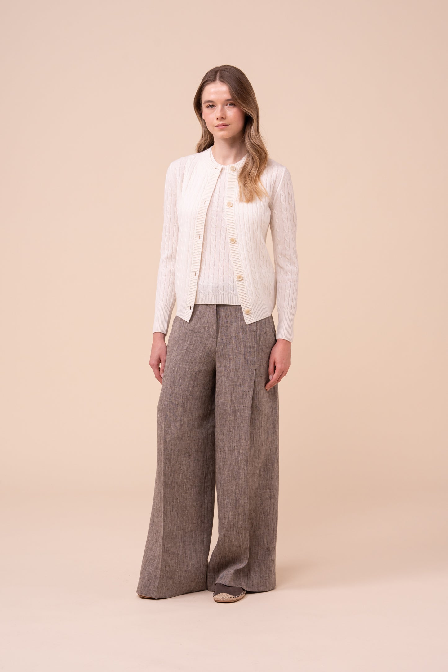 Alma Persia Cashmere Cable Cardigan - ICE