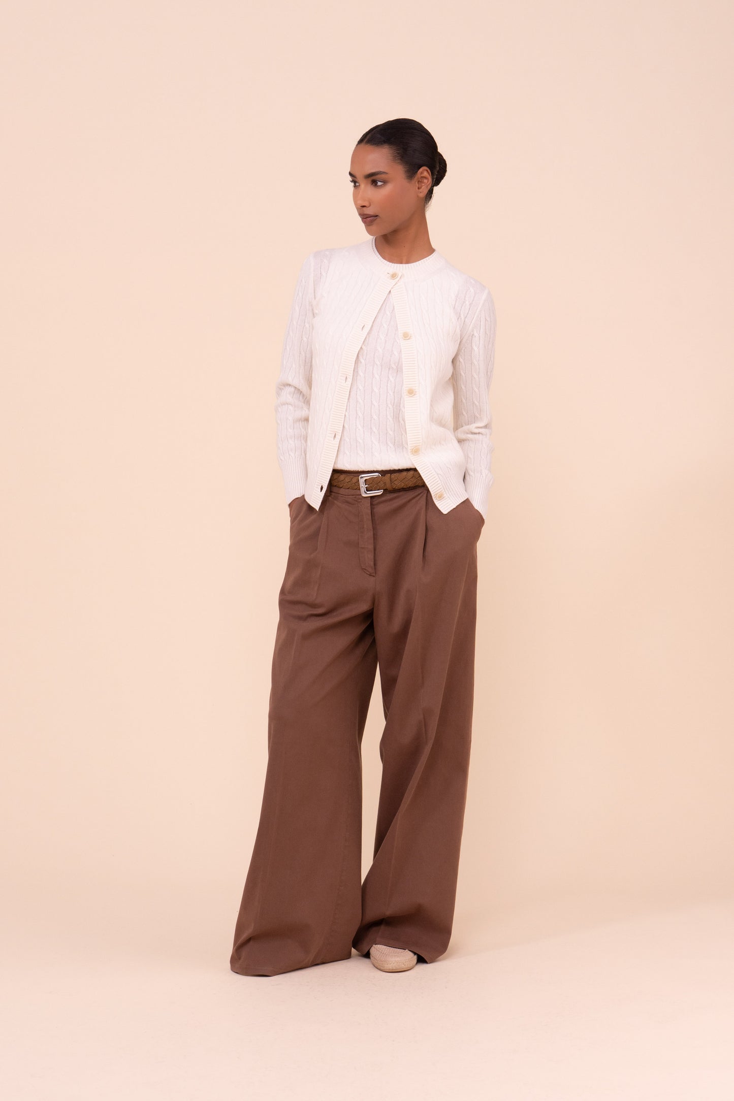 Alma Persia cardigan in cashmere a treccia - ICE