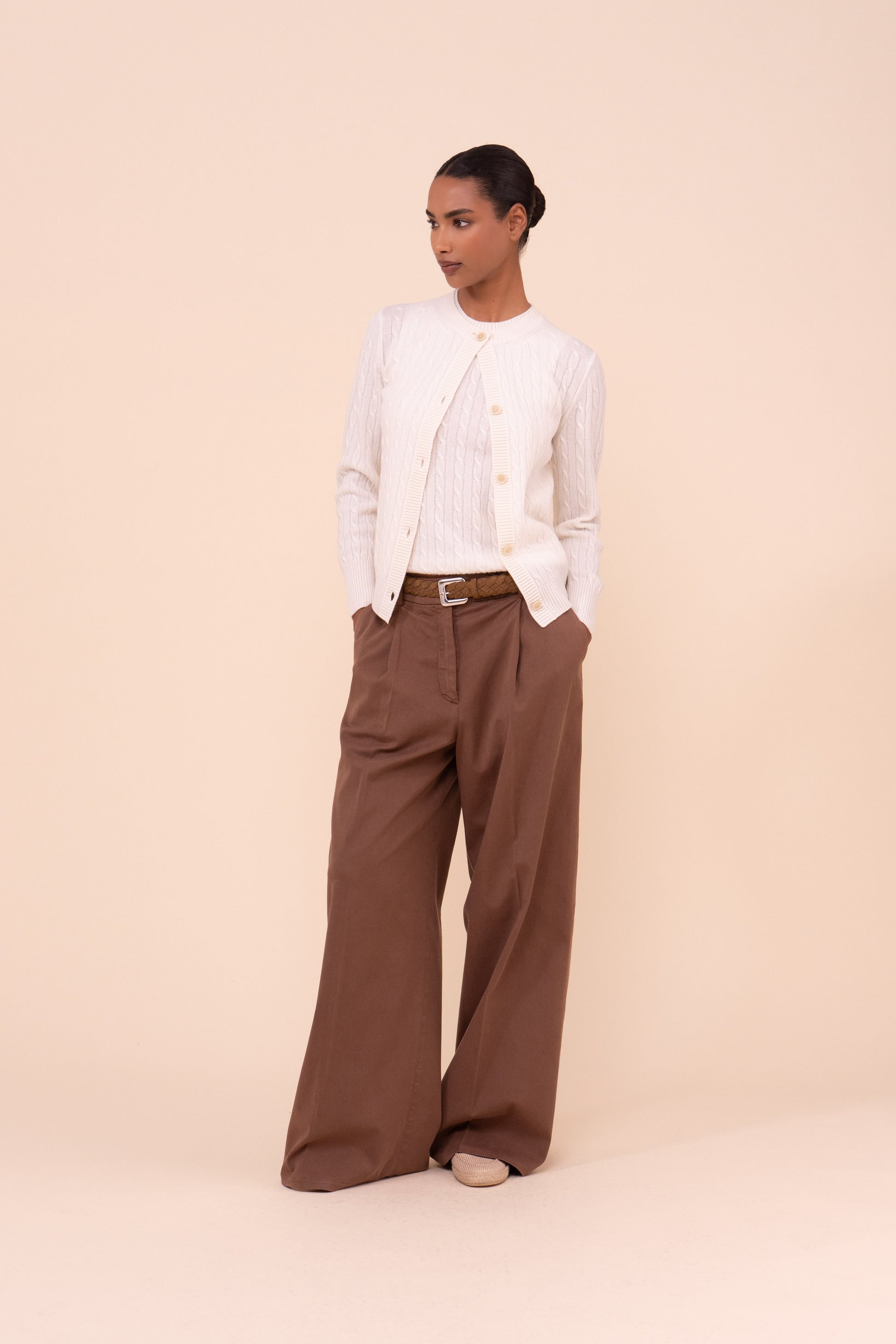 Alma Persia cardigan in cashmere a treccia - ICE