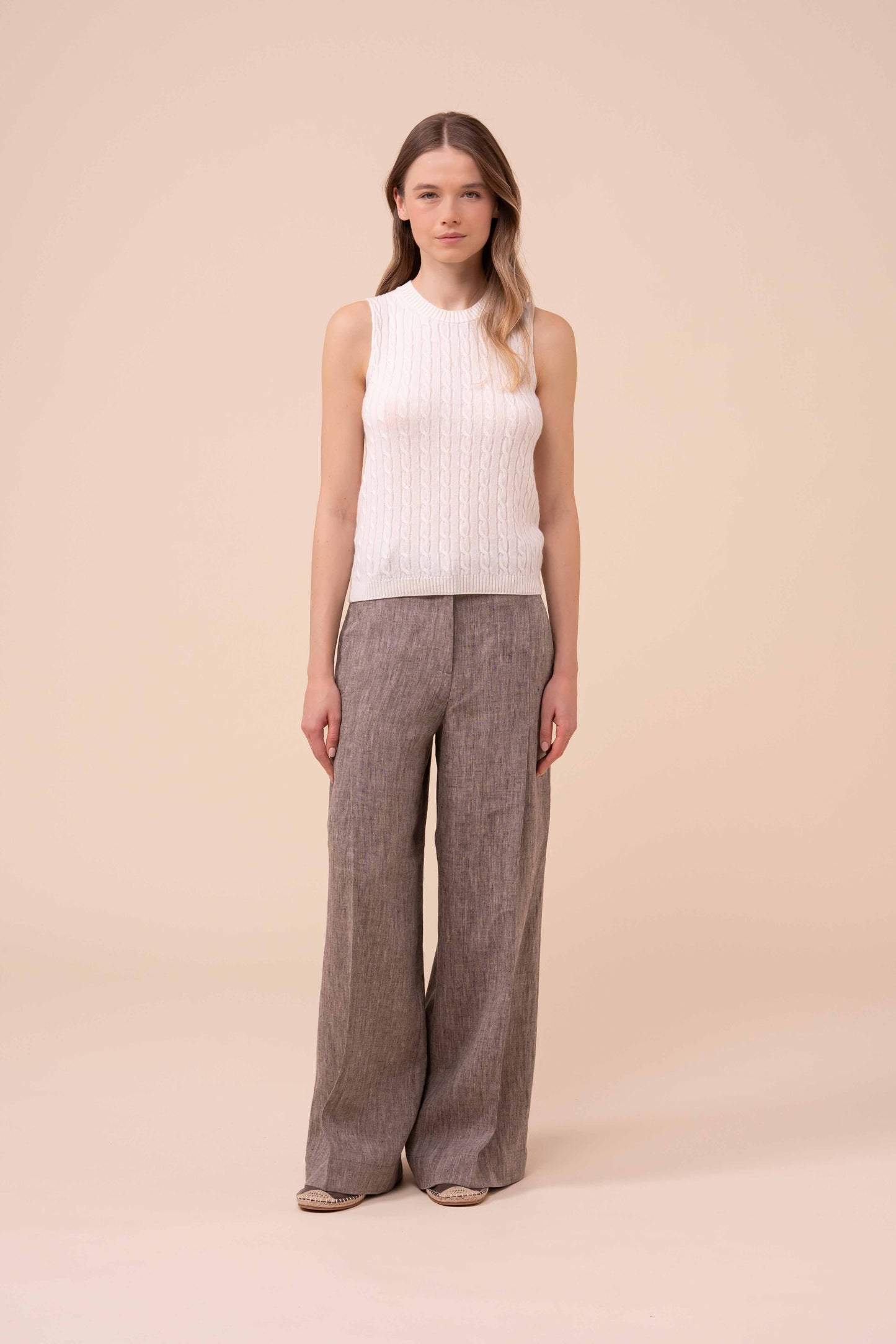 Pac Persia maglia a senza maniche in cashmere a treccia - ICE