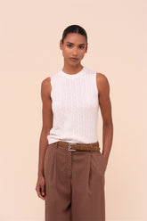 Pac Persia Cashmere Cable Sleeveless Top