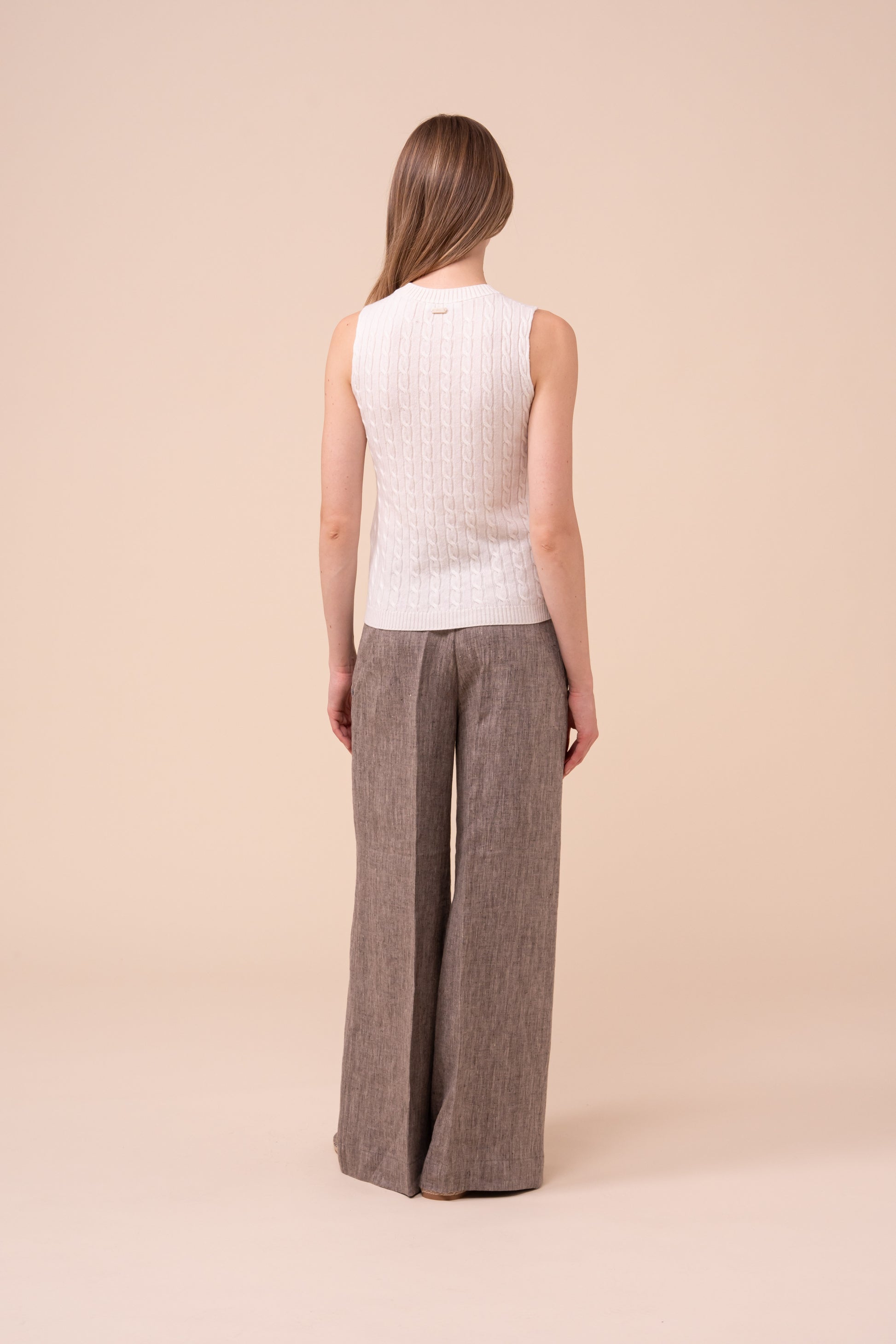 Pac Persia maglia a senza maniche in cashmere a treccia - ICE